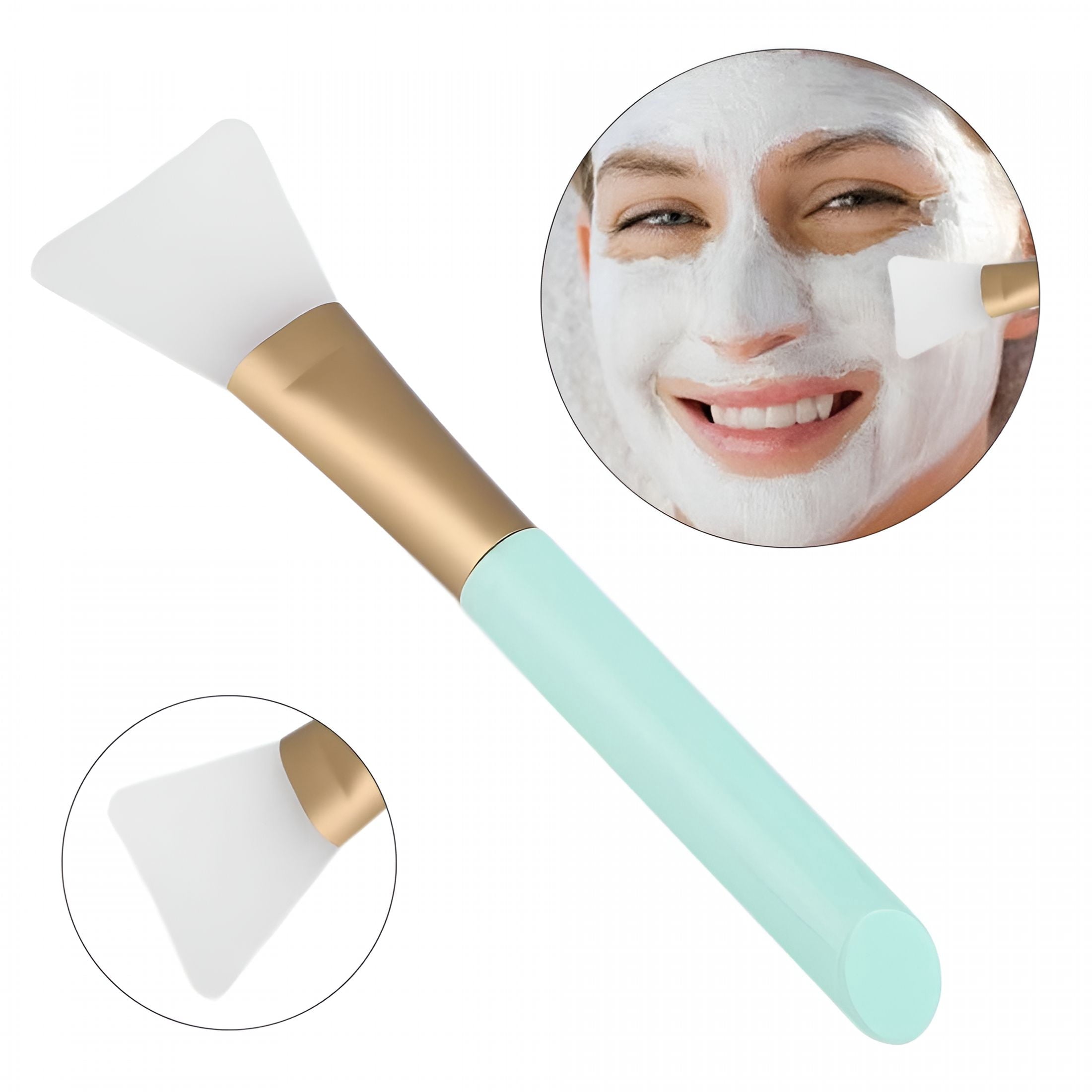 2 Pcs Face Mask Beauty Tool Soft Silicone Facial Mud Mask,Brush Hairless Body Lotion and Butter Applicator - Image 3