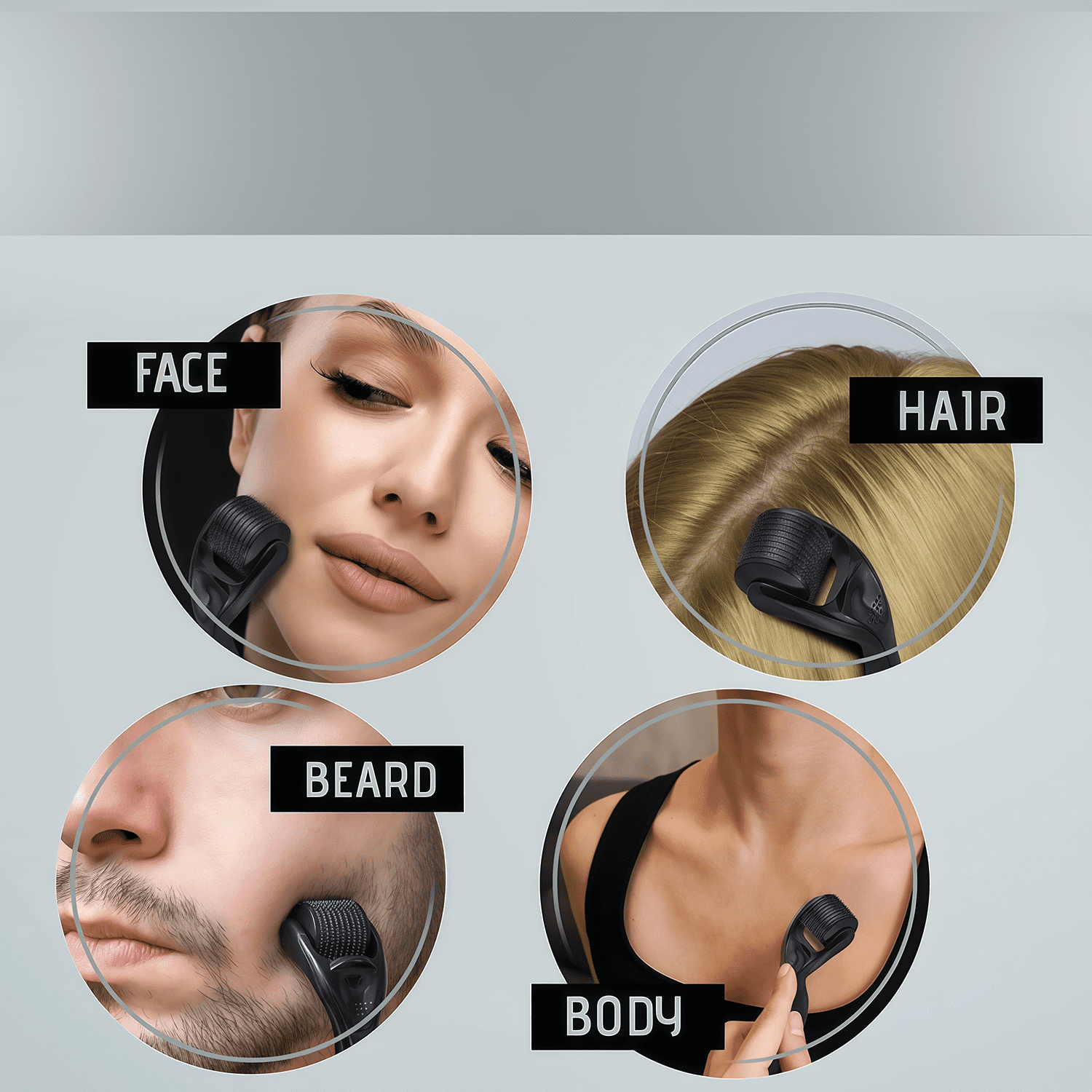 3 Pack Beard Roller Facial Roller Massage Tools Set for  Face Care, Body, Beard and Hair - Image 4
