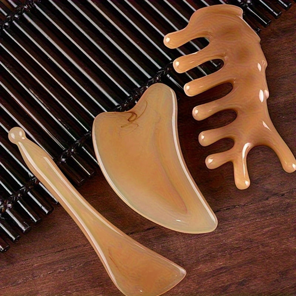 3Pcs Guasha Massage Tool Guasha Board for SPA Acupuncture Therapy Trigger Point Treatment Gua Sha Scraping Massage Tool for Trigger Point Fa - Image 5