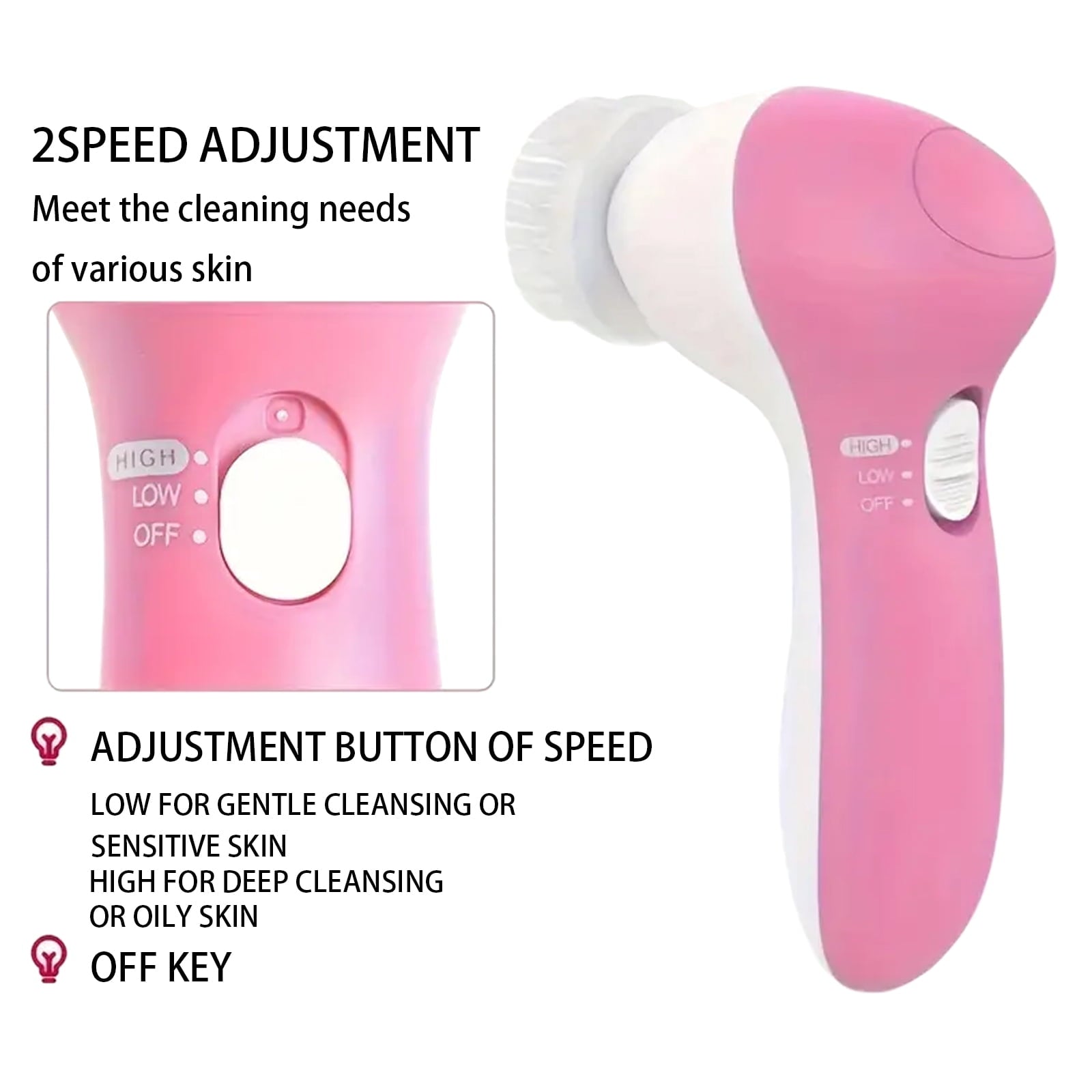 Facial Cleansing Brush,Adjustable 7-In-1 Electric Face Scrubber for Removing Blackheads,Face Brushes for Deep Cleansi... - Image 3