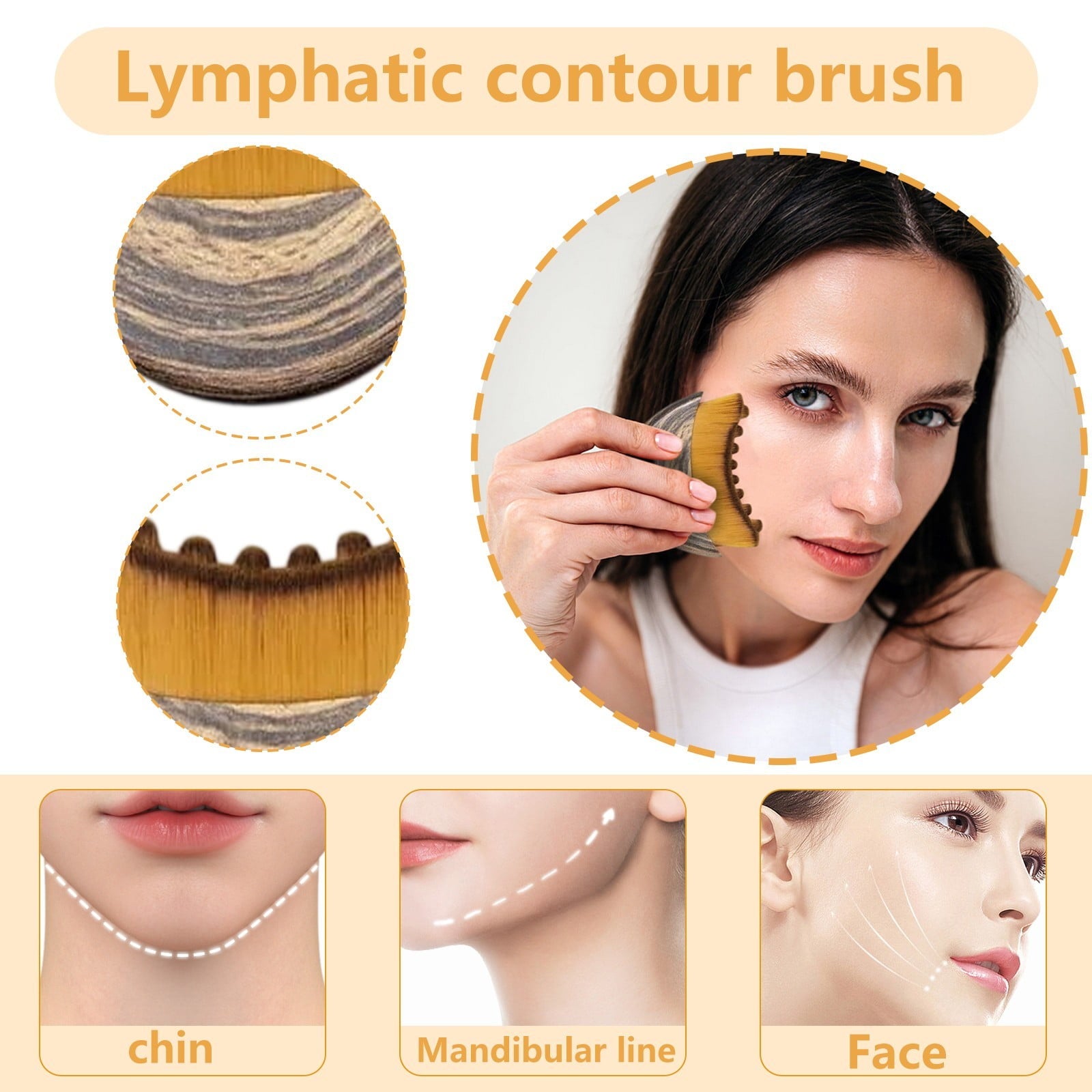 Face Brush, Face Brushs, Relieve Fatigue Dry Brushing Face Brushs, Drainage Massager for Face, Gentle Enough for Dail... - Image 2