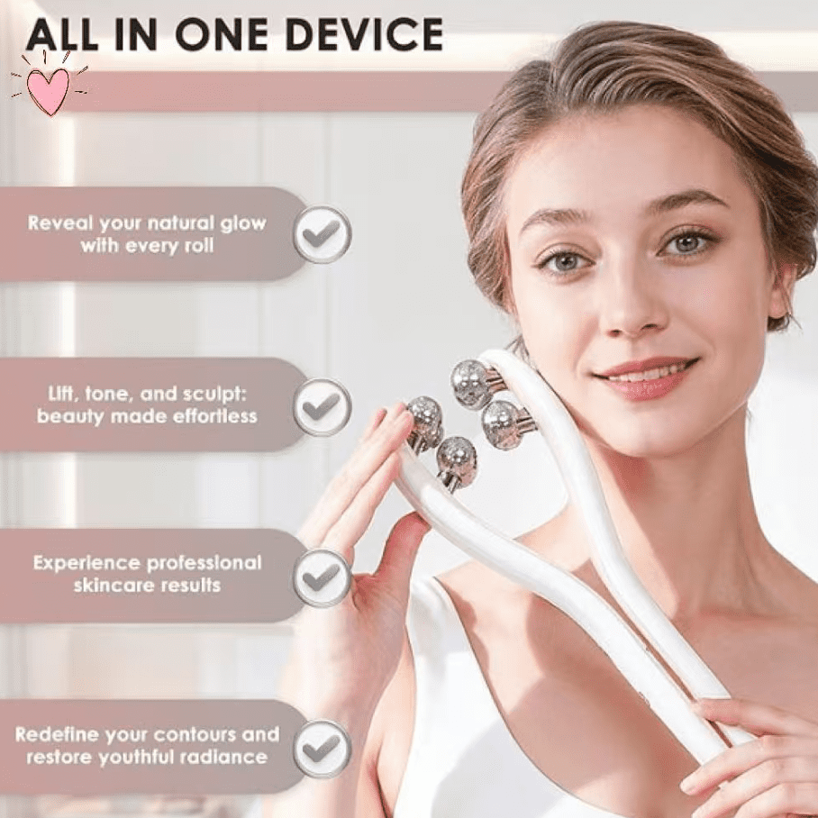 Micro current facial massager with 3D roller, 3 intensity levels, USB-C rechargeable, facial and neck lifting and ton... - Image 4