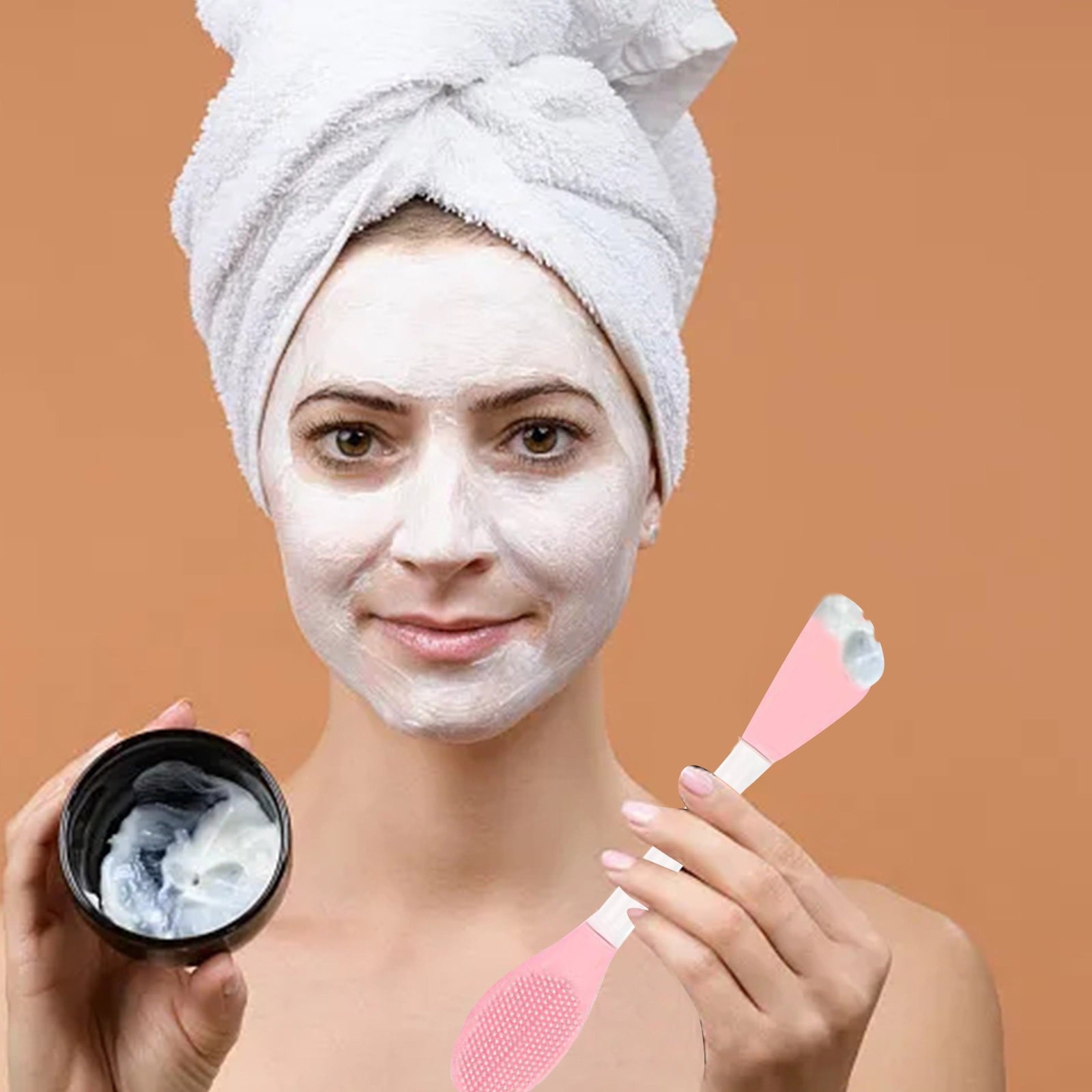 Double Head Silicone Facial Cleansing Tool for Deep Pore Exfoliation and Blackhead Removal Massager - Image 2
