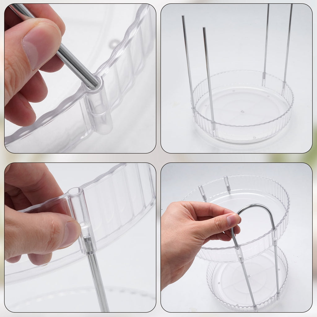 Clear, 360-Degree Rotating Cosmetic Organizer, 2-Tier Countertop Vanity Storage for Skincare & Perfume - Image 4