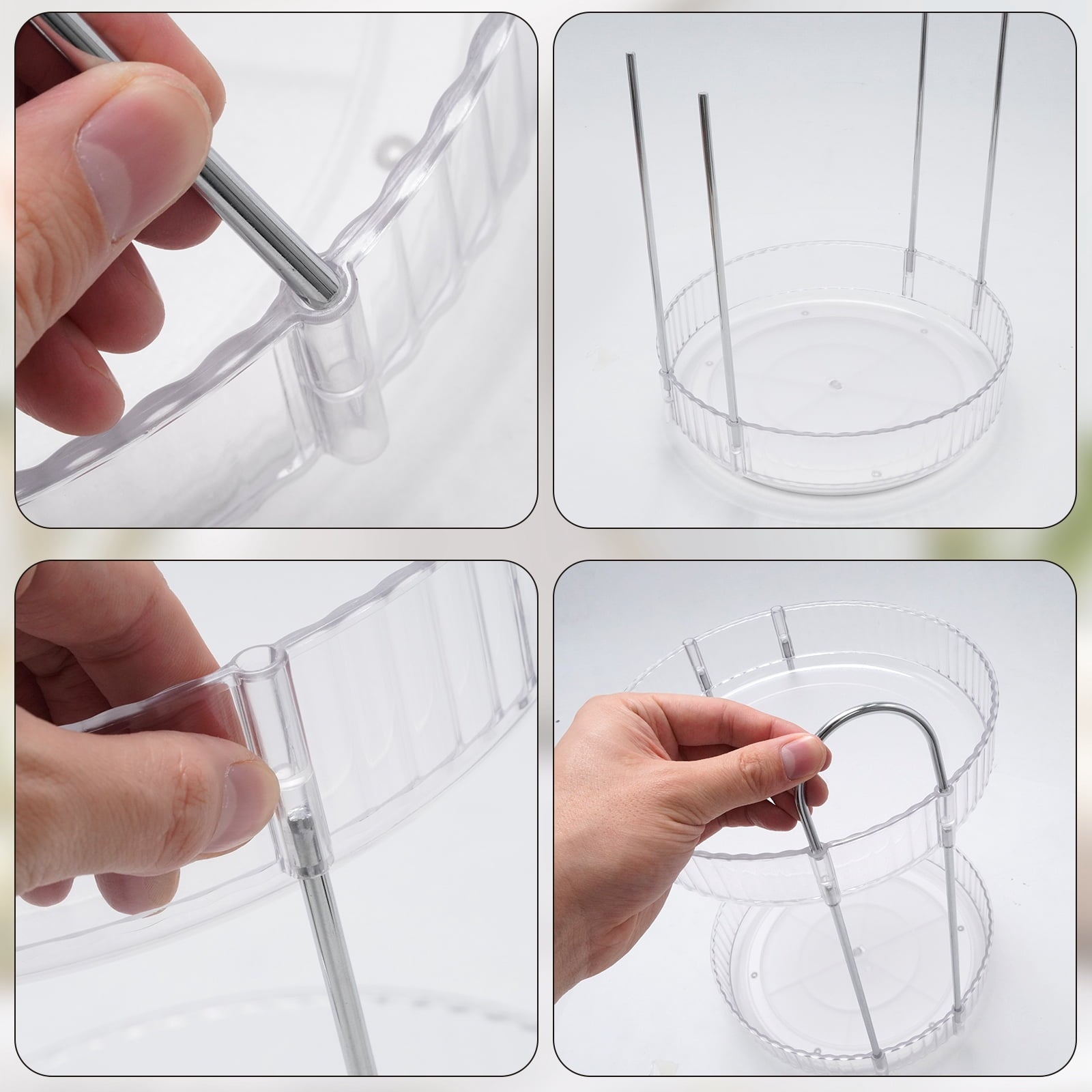 Clear, 360-Degree Rotating Cosmetic Organizer, 2-Tier Countertop Vanity Storage for Skincare & Perfume - Image 4