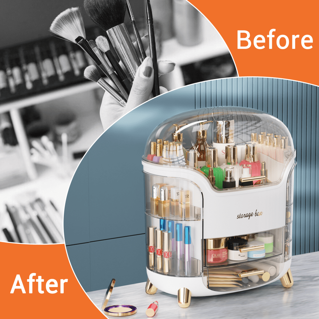 Large Capacity Makeup Organizer Countertop Vanity Organizer for Waterproof and Dustproof Skincare, Multi-Style, Clear - Image 6