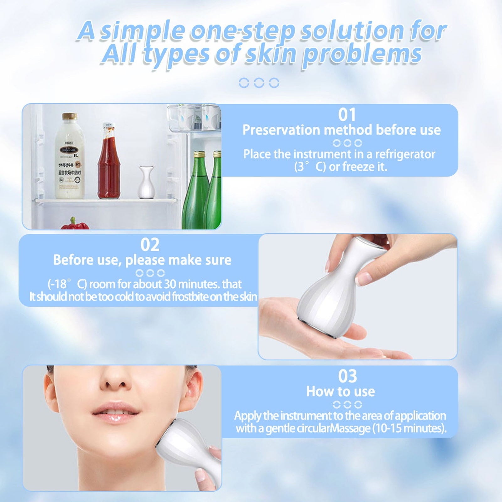 Ice Roller for Face and Eye Facial Massage Tool, Cooling and Rolling Women Skin Care Cooling for Relieve Fine Lines a... - Image 5