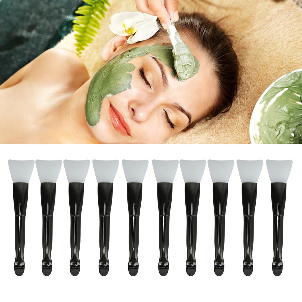10pcs Silicone Makeup Brush Set, Soft Double Ended Face Cream Applicator Brush for Cosmetic & Facial Mud Mask, Hairle... - Image 3