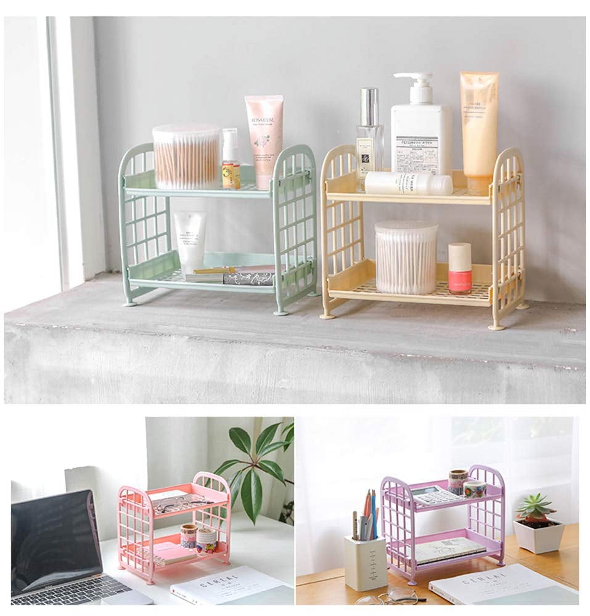 Bathroom Organizers and Storage, Makeup & Jewelry Organizer, Desk Rack Cosmetic Stationery Organizer, 2-Tier Multifun... - Image 6