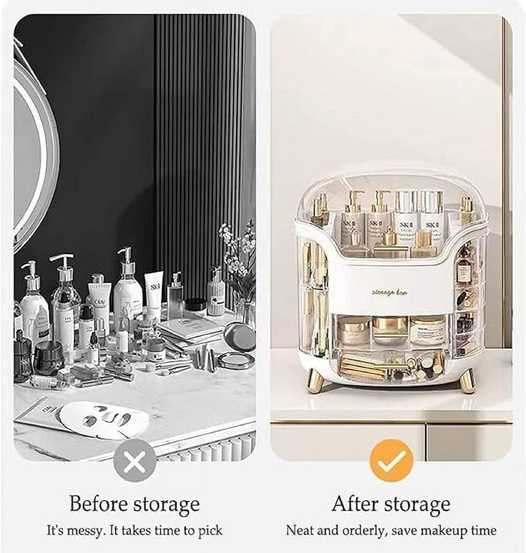 Makeup bag Storage Box, Countertop Portable Vanity Cosmetics MAKE UP bathroom organizers and Storage, Cosmetics Organ... - Image 3