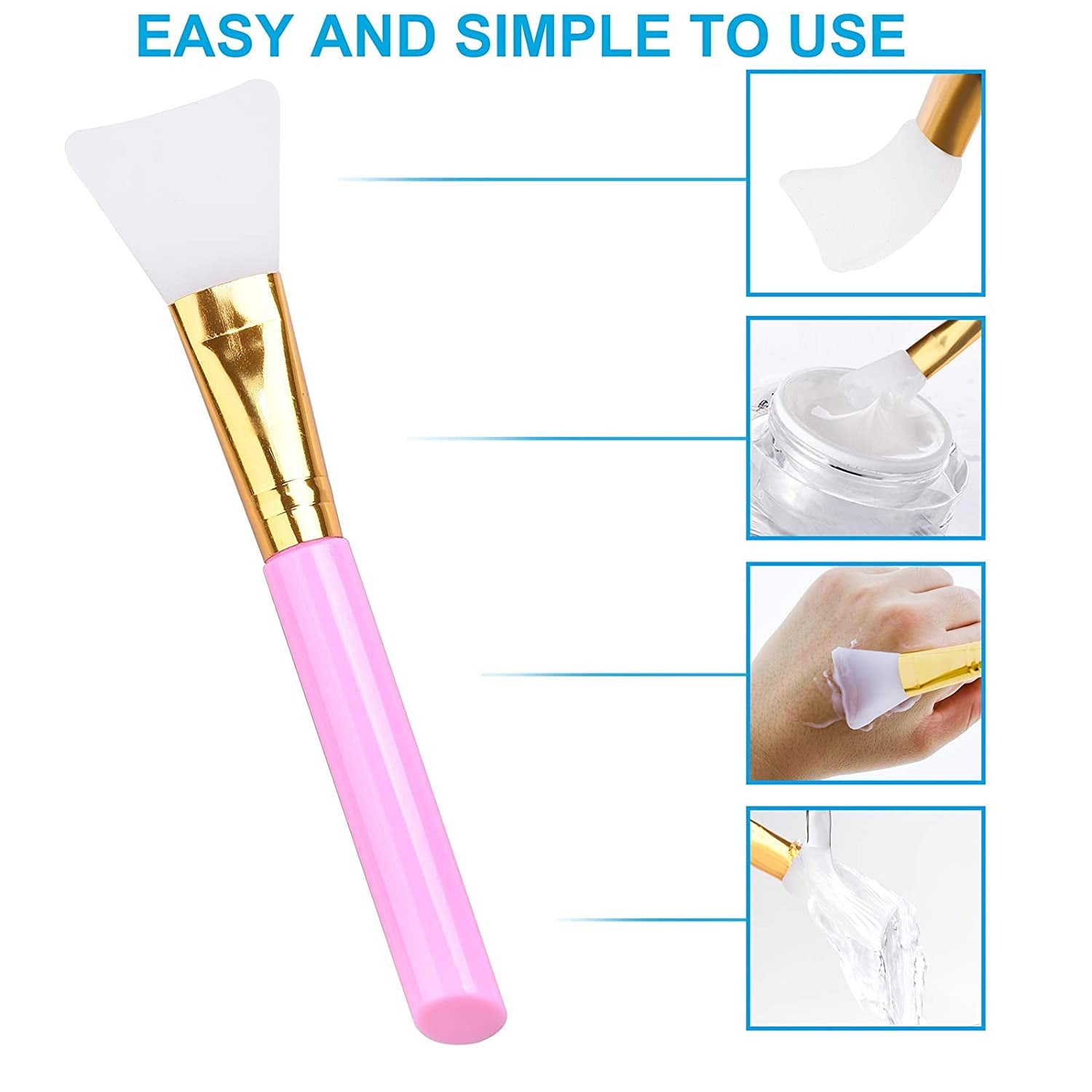 3 PCS Premium Silicone Face Mask Brush,Mask Beauty Tool, Soft Silicone Facial Mud Mask Applicator Brush, Hairless Moi... - Image 2