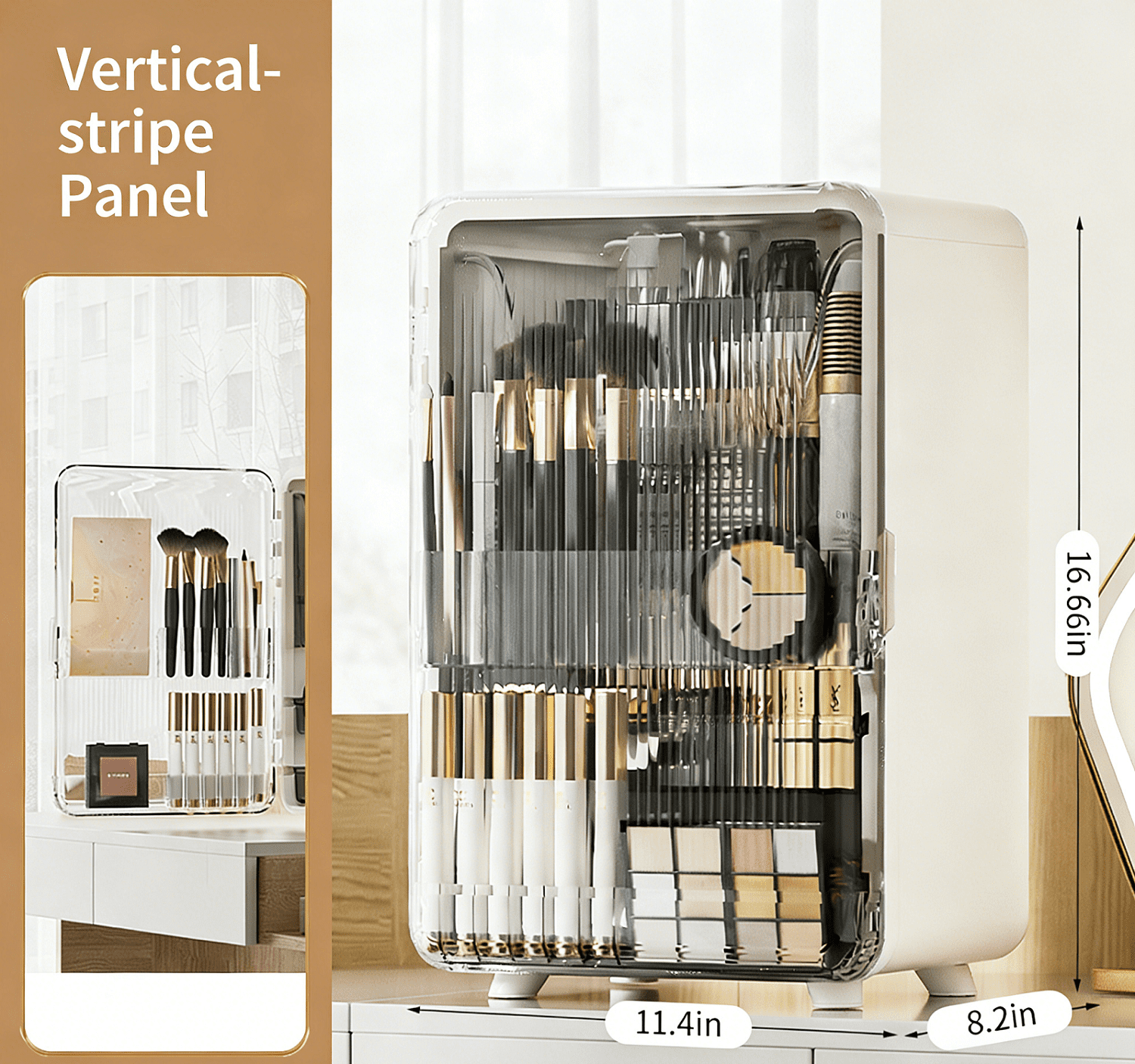 Makeup Organizer,Large Capacity Skincare Organizer for Vanity, Cosmetic Organizer with Non-Slip Feet and Transparent ... - Image 2