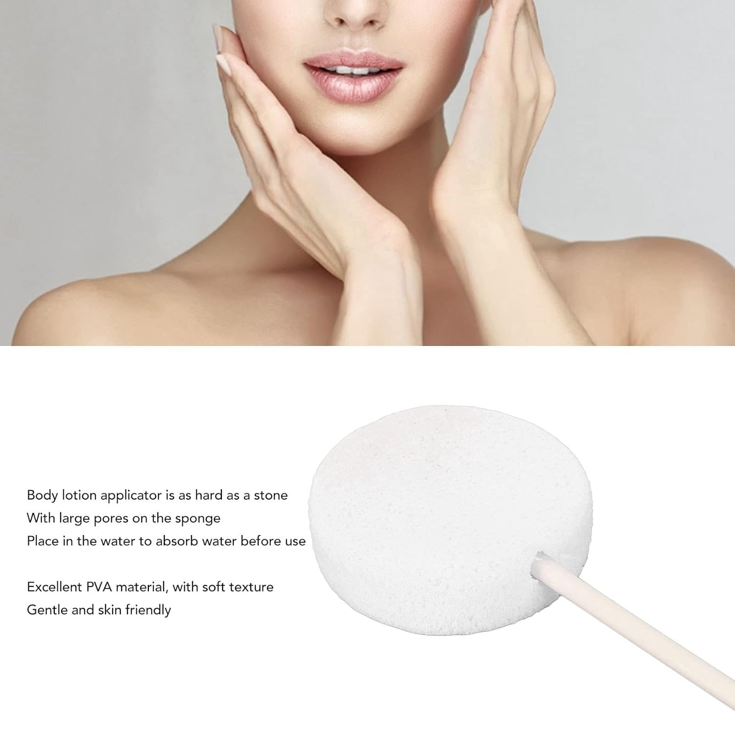 5Pcs Puffs, Long Handled Lotion Applicator with Incredible Water Absorption, Ideal for Home Use, White - Image 6