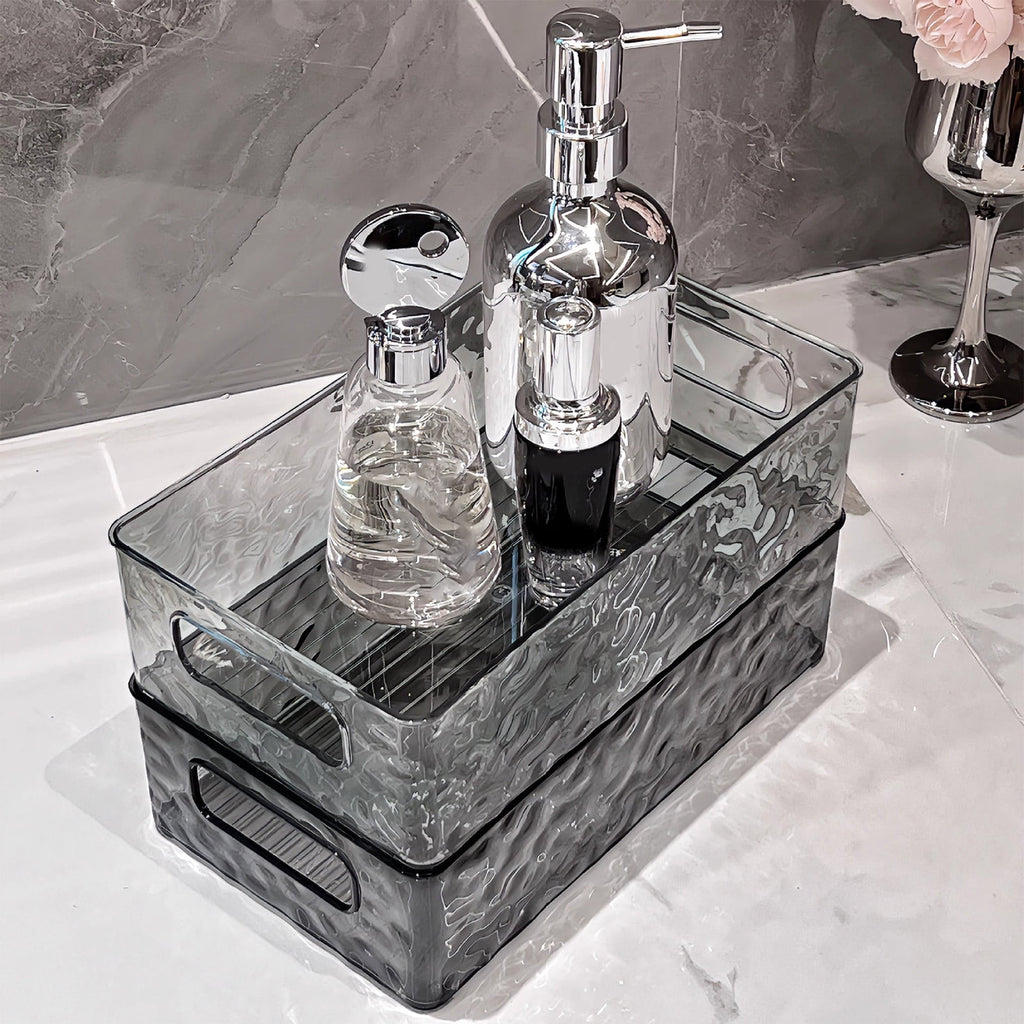 Desktop Storage box, transparent cosmetic storage, skin care dressing table storage box, Stackable Bathroom Organizer... - Image 4