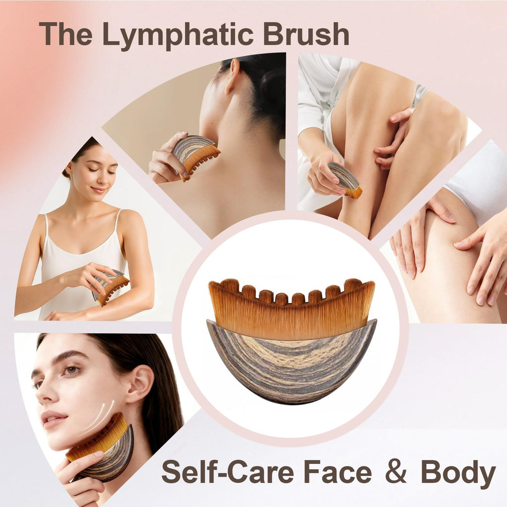 Lymphatic Contour Face Brush, Manual Lymphatic Drainage Massager, Natural Makeup Brushes with Durable Soft Bristles, ... - Image 6