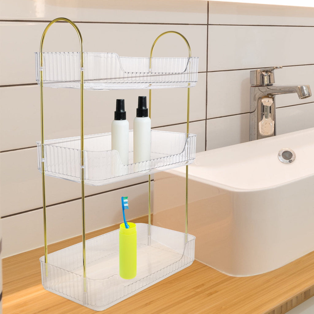 3-Tier Bathroom Counter Organizer, Tool-Free Installation Makeup Skincare Shelf Perfume Stand for Bathroom Vanity Dresser Organizers and Sto - Image 4