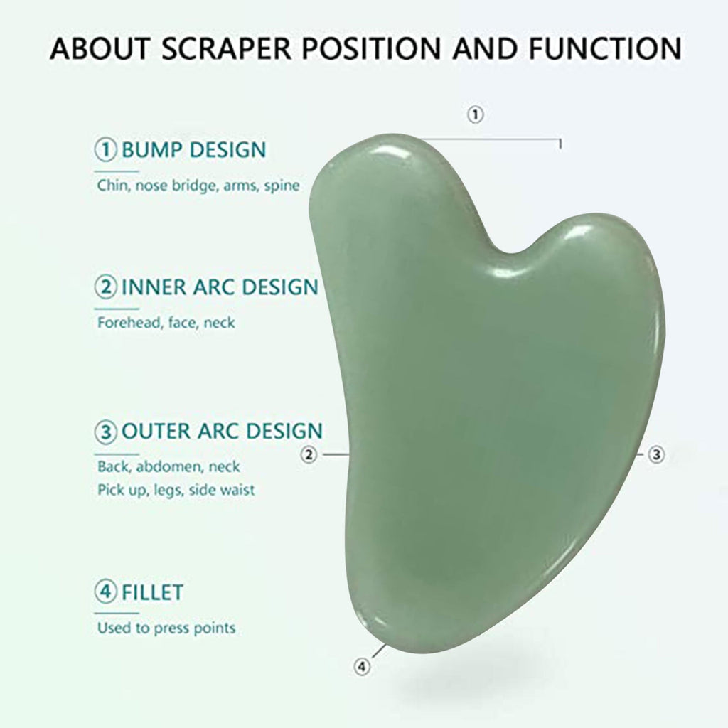 Natural Gua Sha Tool, Stone Massage Board, Facial and Body Relaxation Massage Tool for Stress Relief and Skin Care, Hand Carved Unique Patte - Image 5