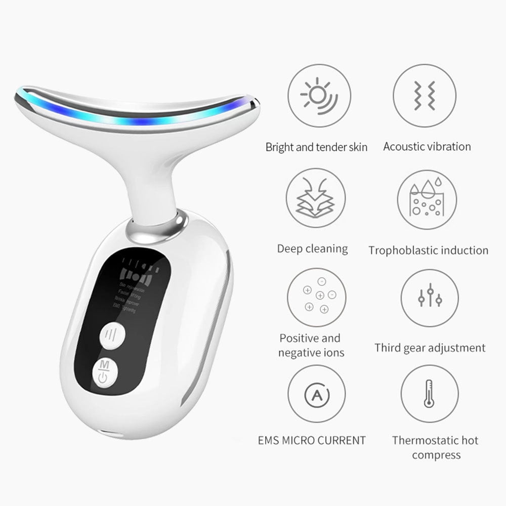 Face and Neck Massager for Skin Care with 3 Different LED Light Patterns, Compact & Lightweight Easy to Carry Easy to... - Image 5