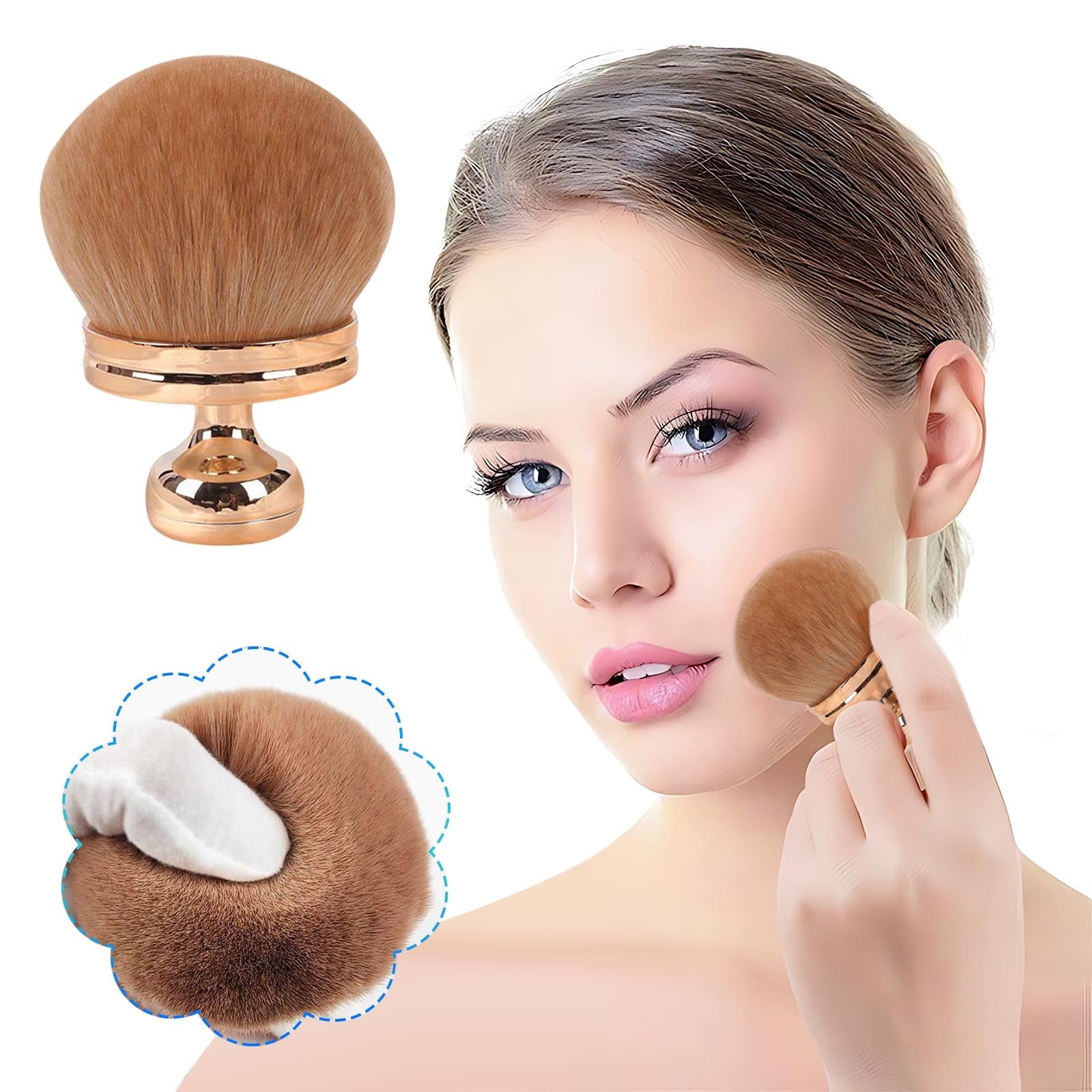 Soft Bristled Extra-Large Makeup Brush for Body & Face Self Tanner, Multi-Purpose Cosmetic Applicator with Drawstring... - Image 4
