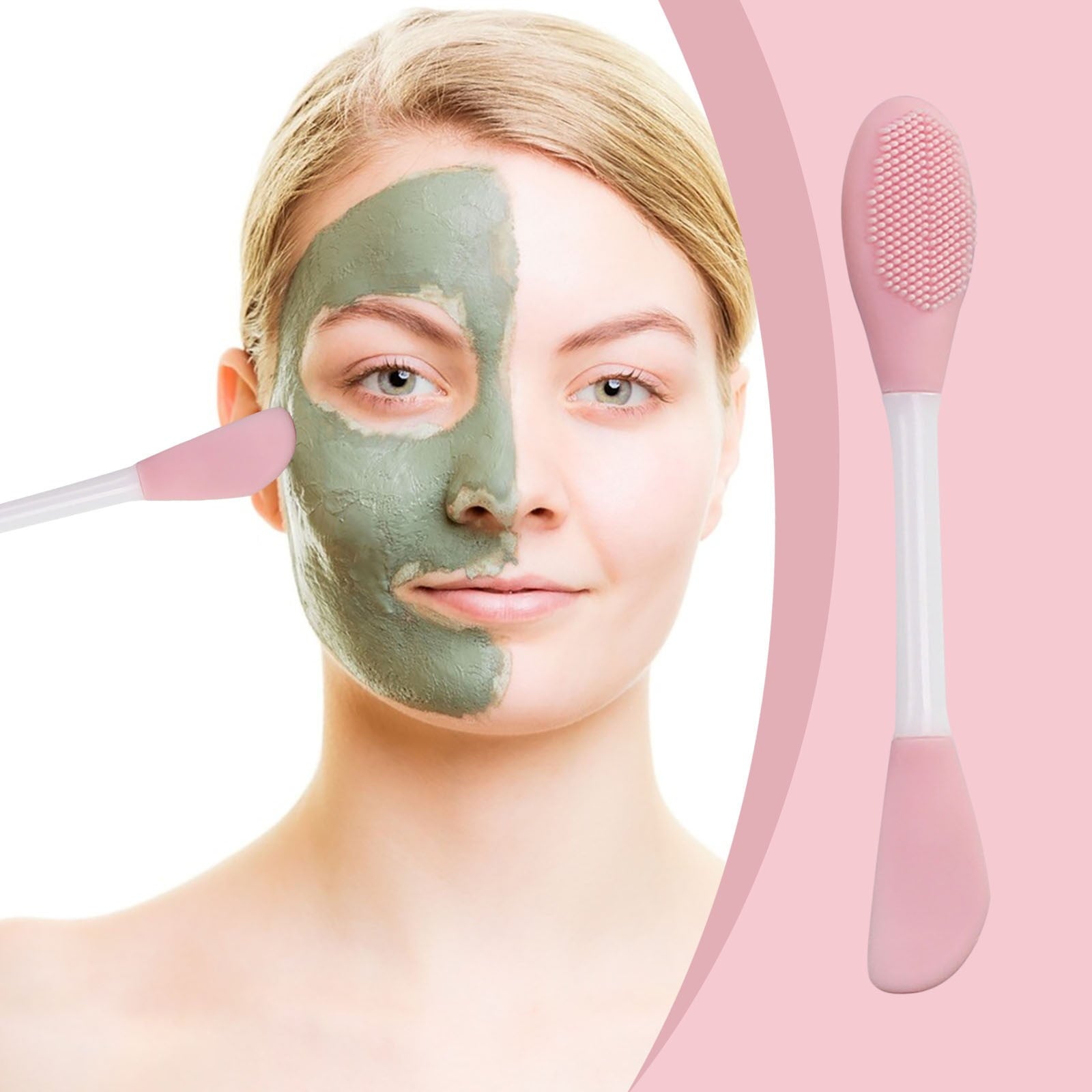 Facial Mask Brush Silicone, Dual Head Applicator and Mixer for Face Masks, Makeup Brush, Skincare Tool for Clay, Crea... - Image 5