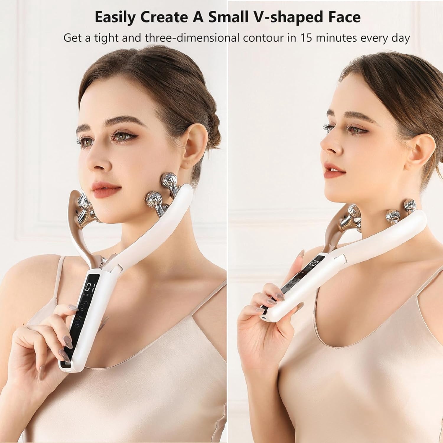 Wireless Facial Massager,Facial Massager Face and Neck,6 Modes&2 Functions,Face Roller Lymphatic Drainage,Portable Re... - Image 5