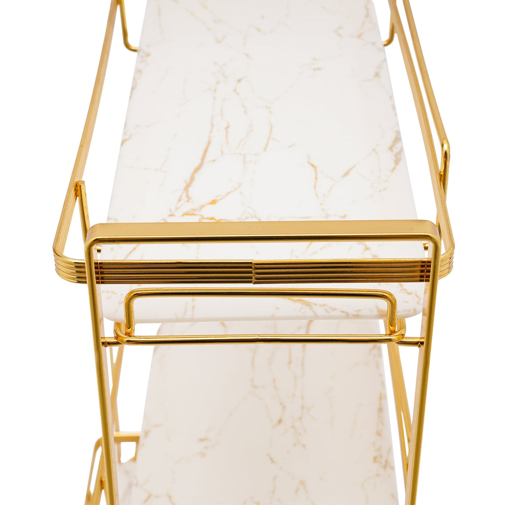 Bathroom Countertop Organizer, Gold Bathroom Vanity Counter Organizer with Small Storage Basket for Skincare Makeup P... - Image 6