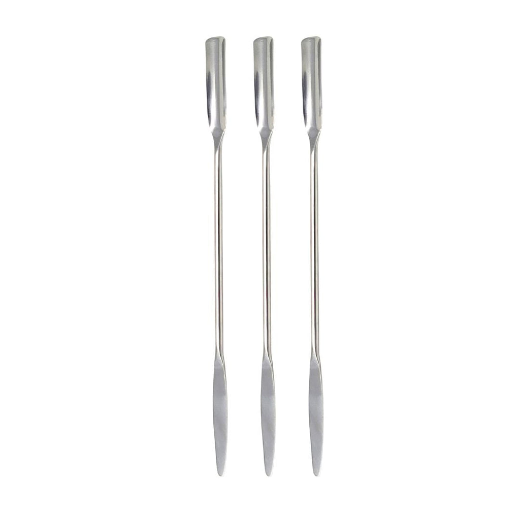 Pro Stainless Steel Cosmetic Makeup Spatulas & Stirring Rod Tools | Set of 3 - Tapered/Scoop 7 " - Image 3