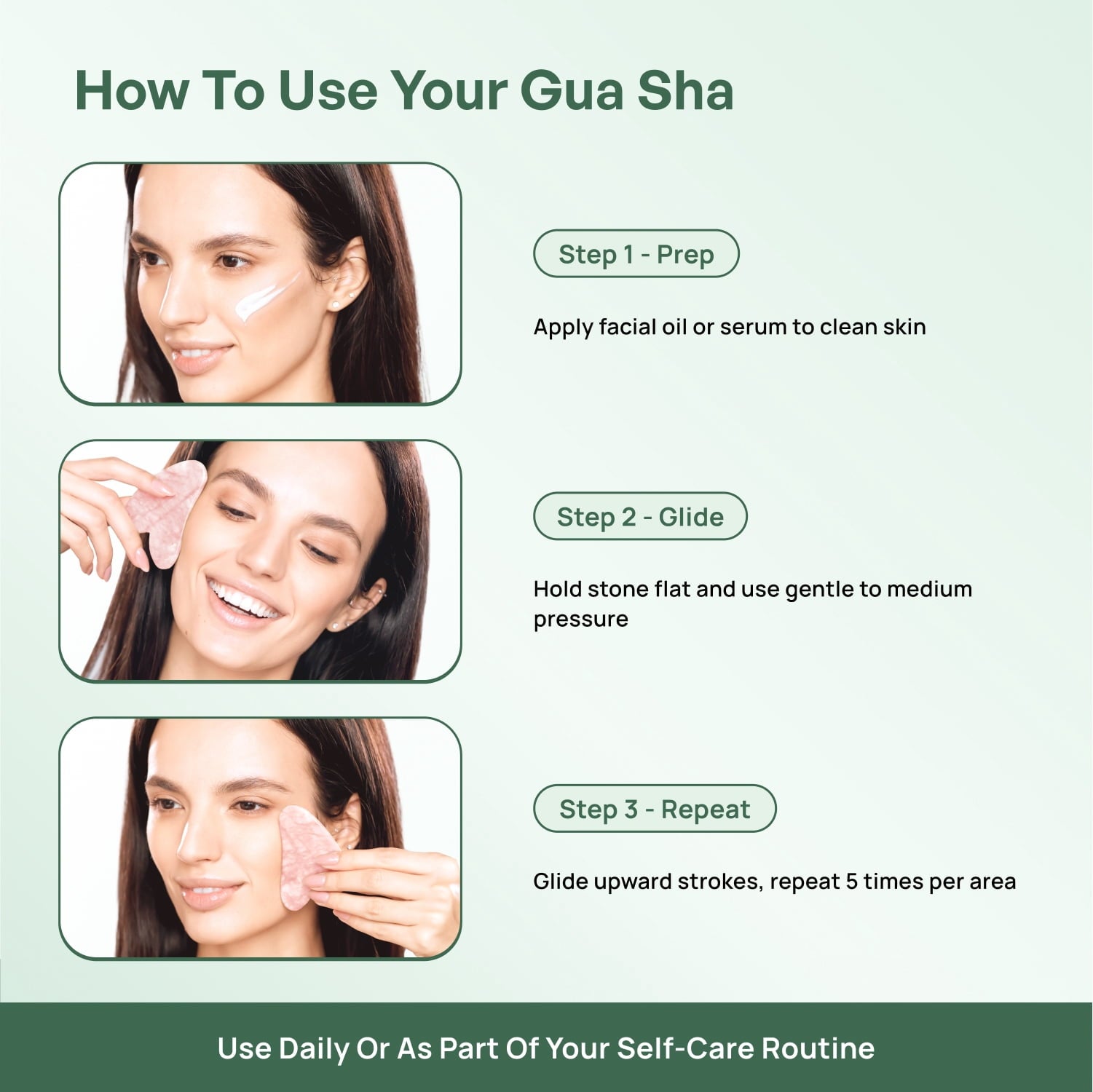 Rose Quartz Gua Sha, Anti-Aging Face Massager & Jawline Shaper - Image 5