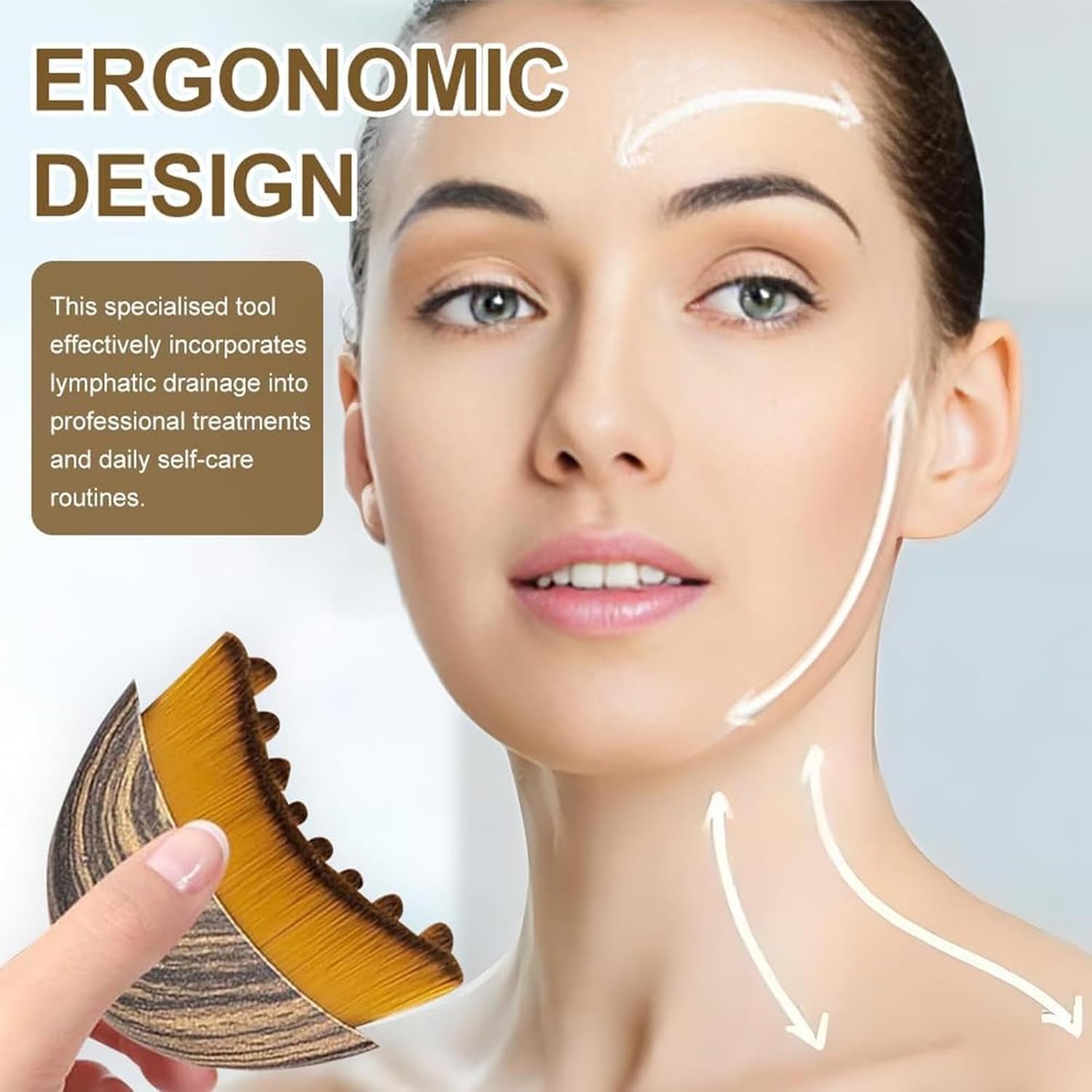 Lymphatic Contour Face Brush, Contour Face Brush for Lymphatic Drainage, Chin & Jawline Sculpting (1PCS) - Image 6