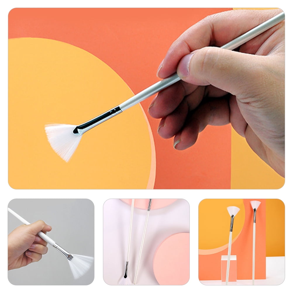 6Pcs Face Mask Brush Applicator White Fan Shaped for Even Facial Mask Application At Home - Image 6
