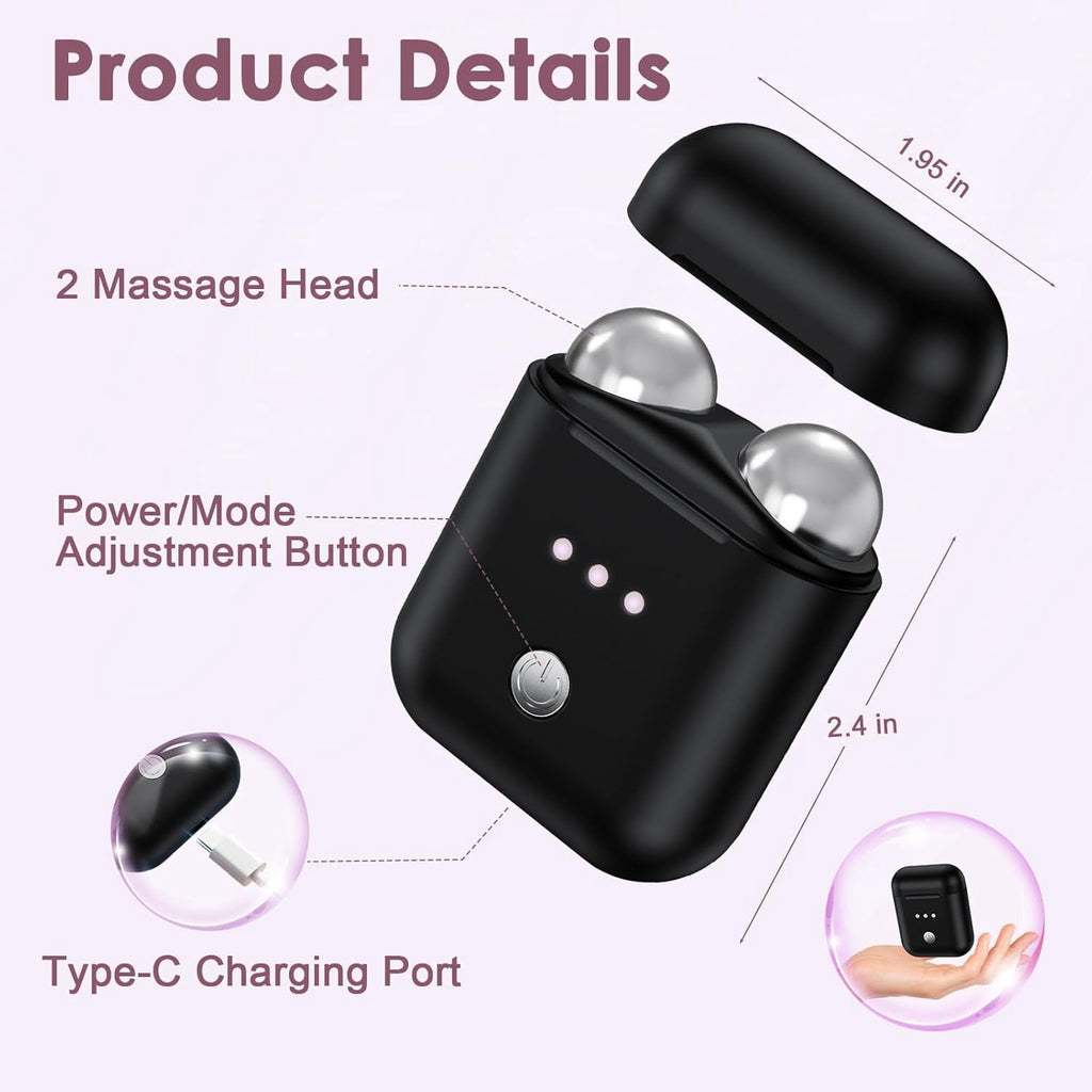 Microcurrent Facial Device, Mini Microcurrent Face Lift Device for Face Lifting and Facial Sculpting, Portable Facial Roller Massager Tool f - Image 2