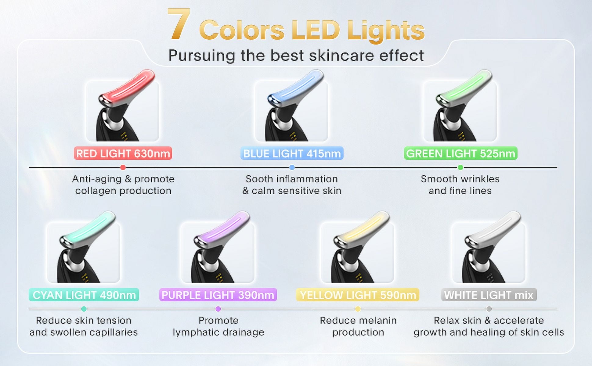 Face & Neck Massager with 7 LED Light Modes, Heated Facial Skincare Tool, Portable Skin Care Device for Daily Beauty ... - Image 4