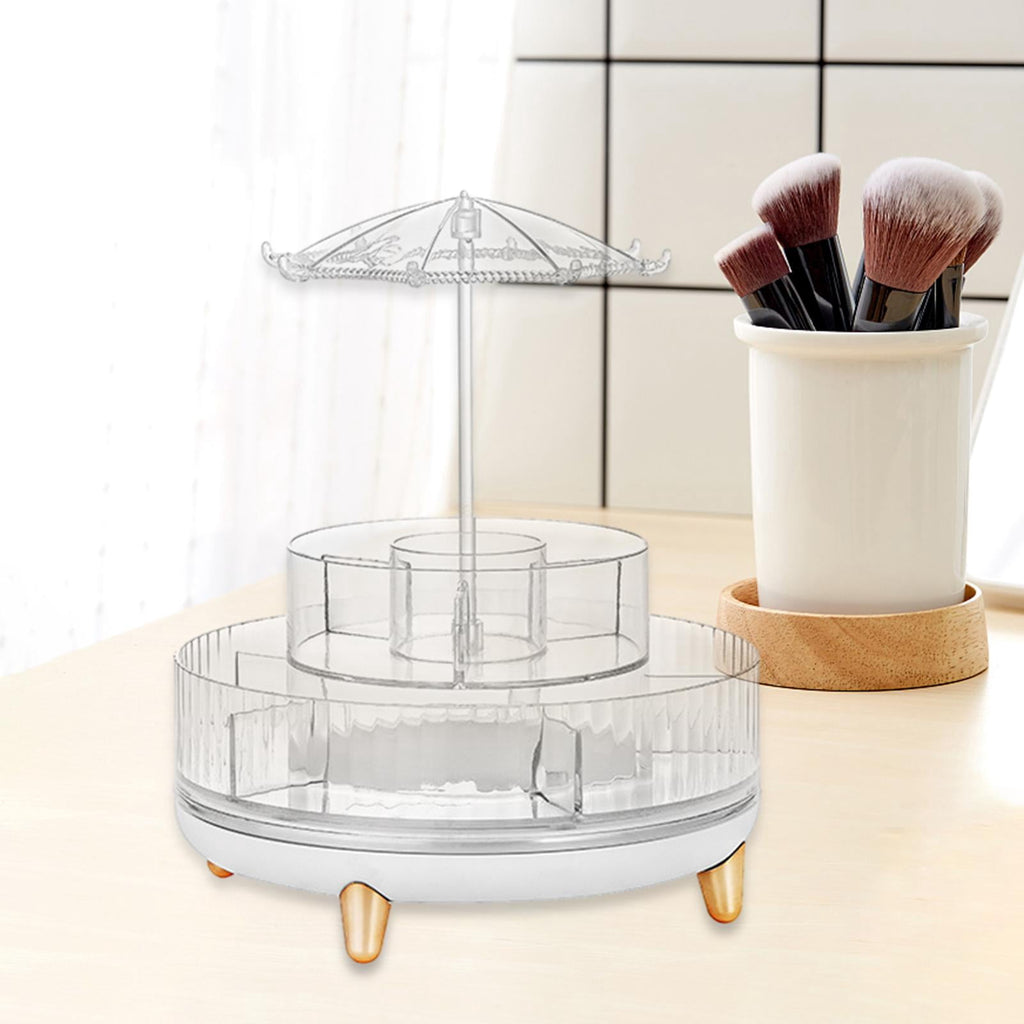 Makeup Organizer Jewelry Holder Multi Grids Rotatable Cosmetic Storage Organizer Make up Holder Display Stand for Jewelry Skincare - Image 2