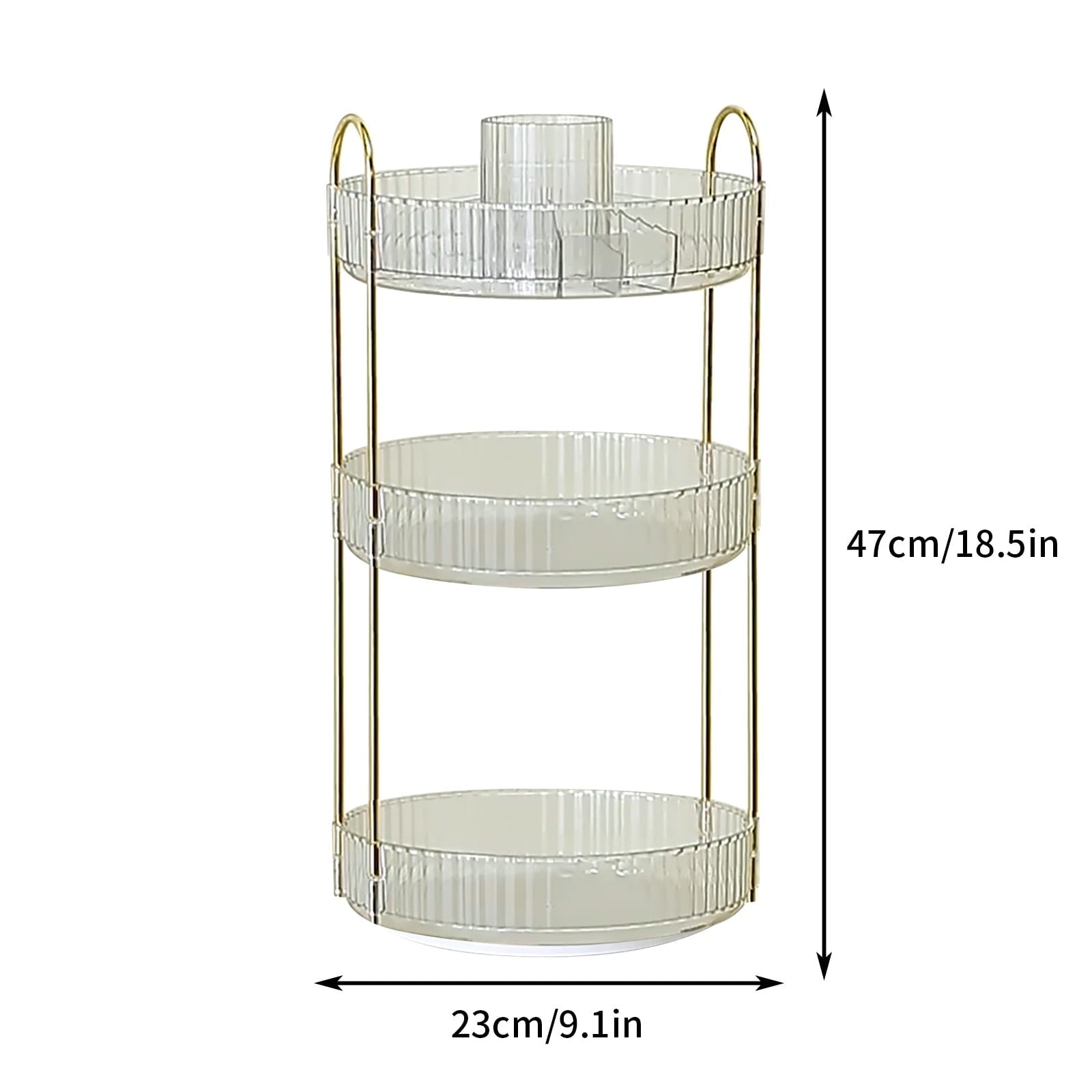 Toiletry Storage Box, Rotatable Desktop Makeup Organizer, Multi-Layer Skin Care Product Rack, Lipstick Brush Holder - Image 3