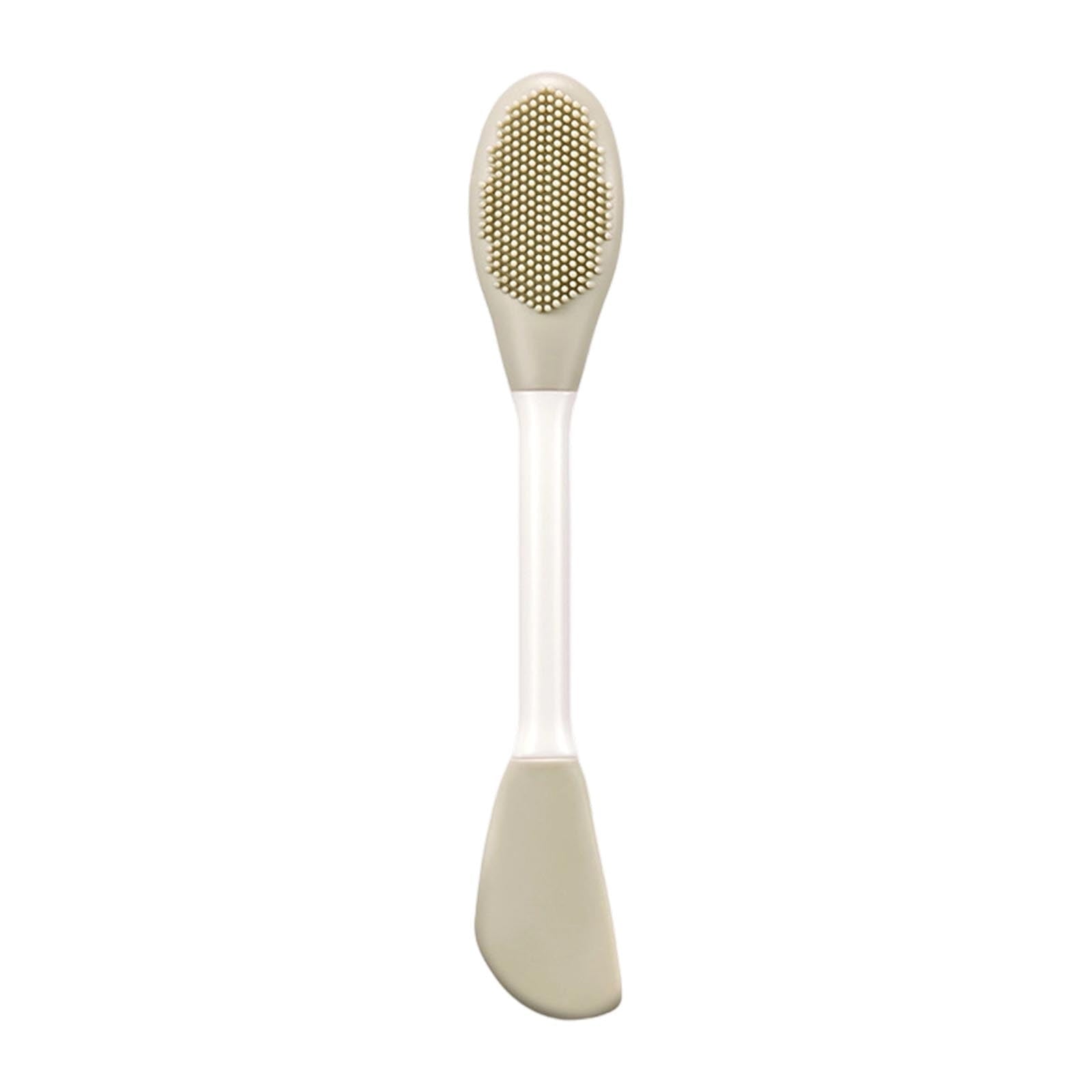Green Dual Head Silicone Mask Brush - Soft Facial Cleansing Tool for Pore Cleaning & Mud Mask Application, Ergonomic ... - Image 2