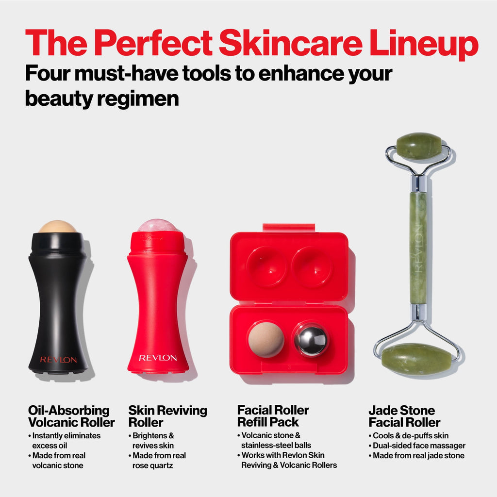 Revlon Jade Stone Facial Roller, Dual-Sided Face Massager to Cool and De-Puff, Jade, 1 count - Image 5