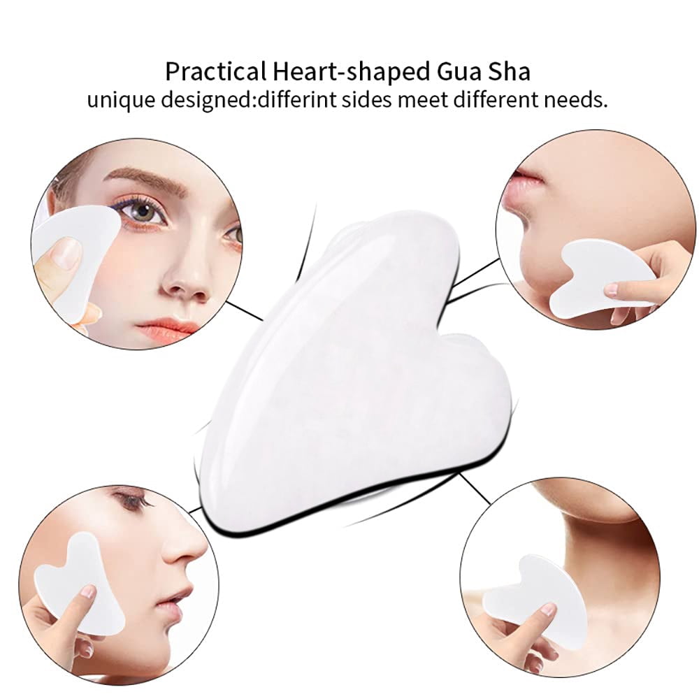 Heart Shaped Natural Jade Stone Massage Tool for Body - Image 2