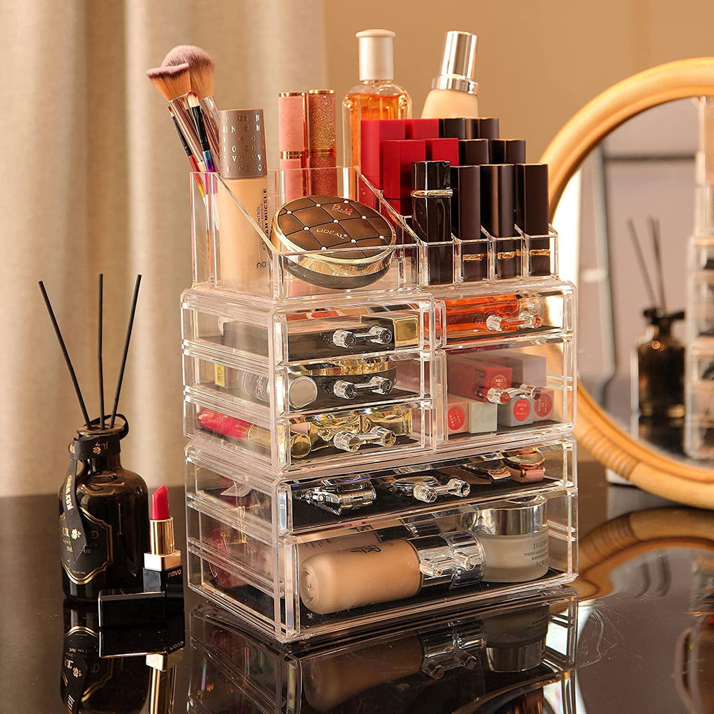Clear Make Up Organizer Countertop,Small 4 Drawers Cosmetic Storage,Cute Vanity Skincare Organizers for Jewelry,Lipst... - Image 6
