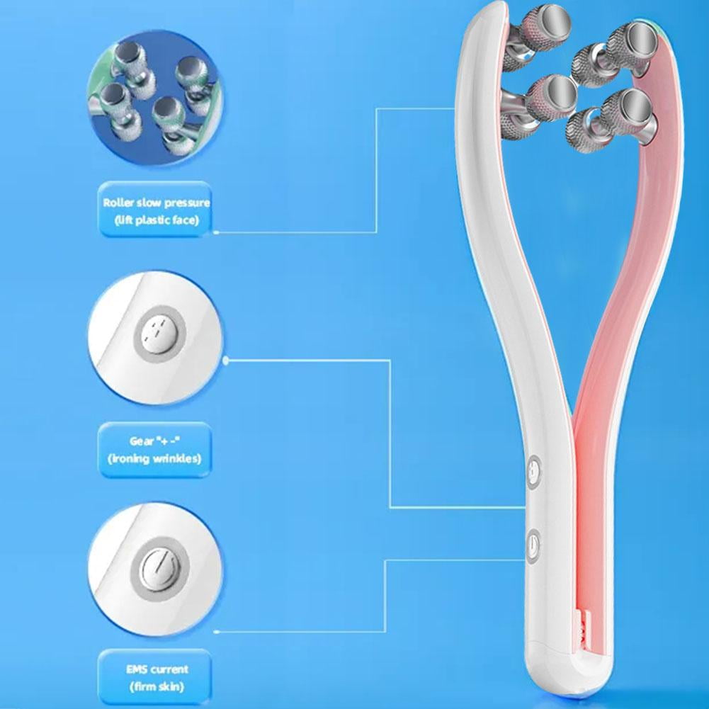 EMS Face Lifting Roller RF Double Chin V Face Shaped Massager Facial LiftUp Y4 - Image 4