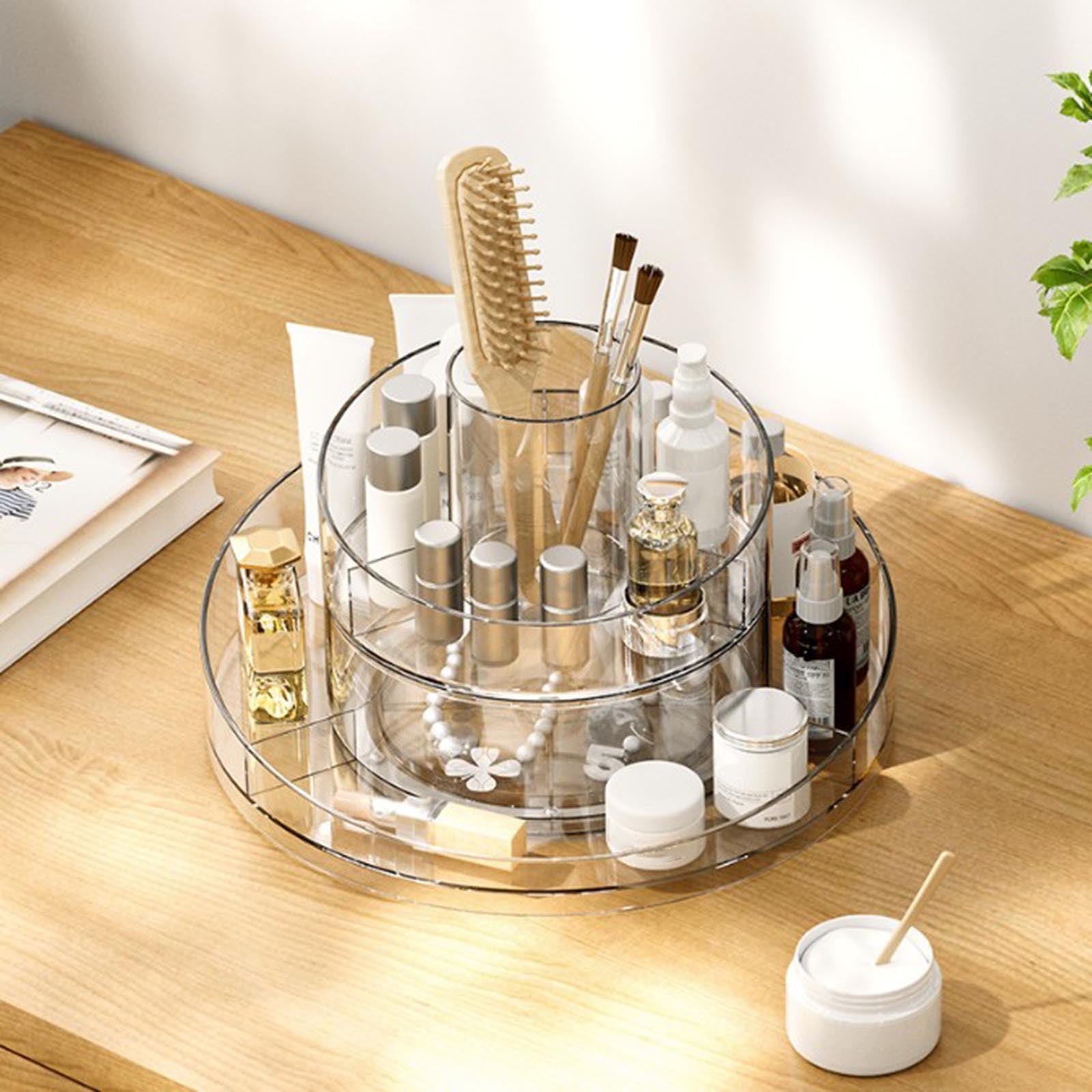 Rotating Makeup Organizer Countertop Large Spiral Skincare Organizer for Vanity Plastic Cosmetic Display Case for Wom... - Image 5