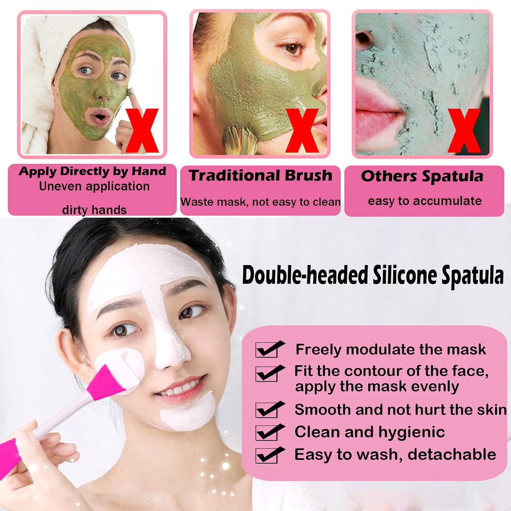 Mask Applicator Silicone Face Brush Face Mud Cream,Clay Mask,DIY,Modeling Mask Brushes DIY Mud Mixing Spatula Double-... - Image 2