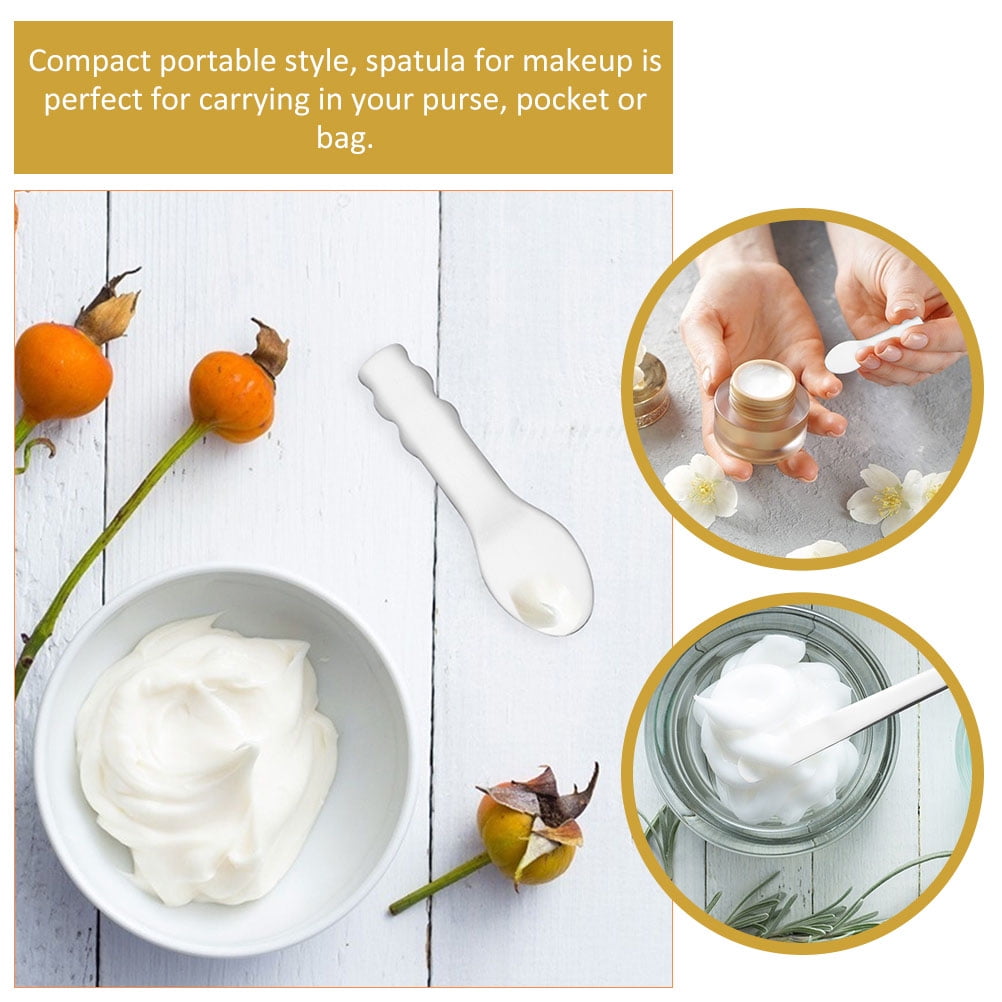 Mini Metal Cosmetic Spatula Set 2pcs Reusable Skincare Applicators for Cream Lotions and Moisturizers - Image 3