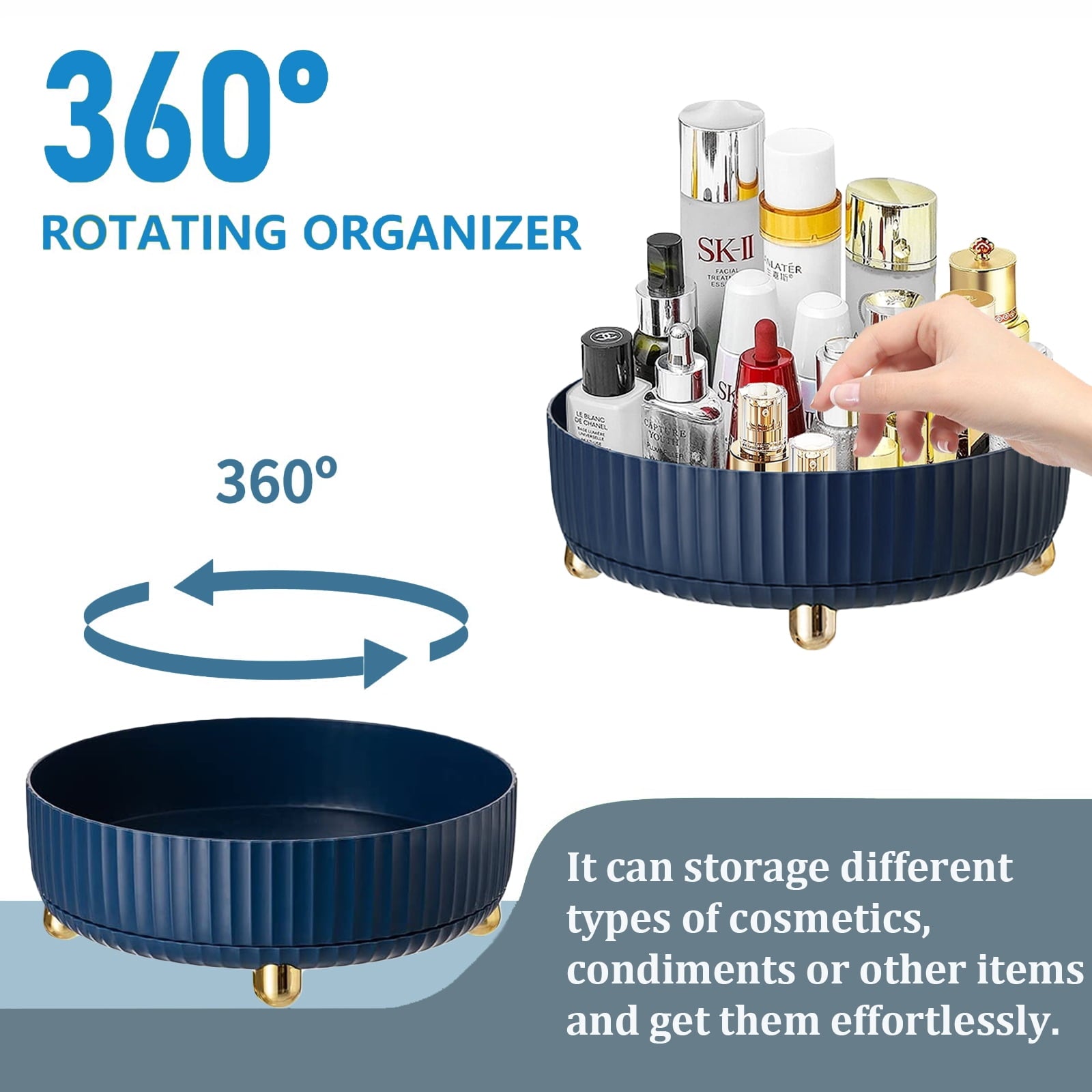Makeup Perfume Organizer, 360 Degree Rotating Skincare Organizer Large Capacity Cosmetic Desk Spinning Storage Lotion... - Image 4