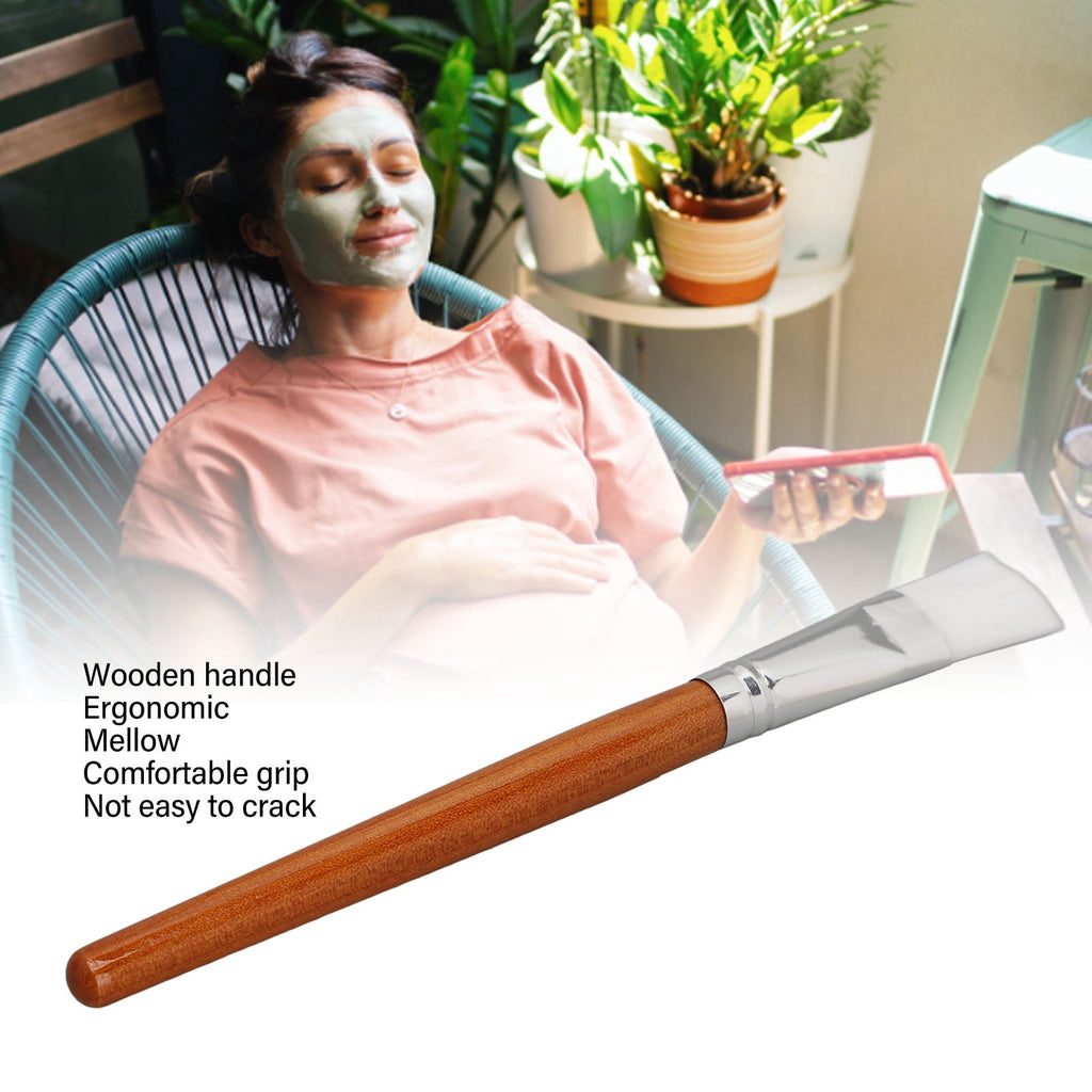 Yajisi 5pcs Professional Wooden Handle Facial Mask Brush Set, Soft Synthetic Fiber Facial Mask Applicator for DIY Mud and Clay Masks, 20 cm - Image 5