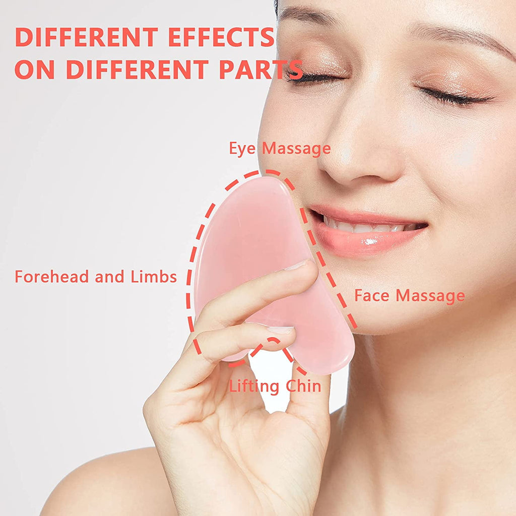 100% Natural Roller For Face Skin Care&Authentic Rose Quartz Gua Sha Facial Massager,Beauty Tools For Anti Aging,Eye Puffiness Treatment,Rem - Image 3