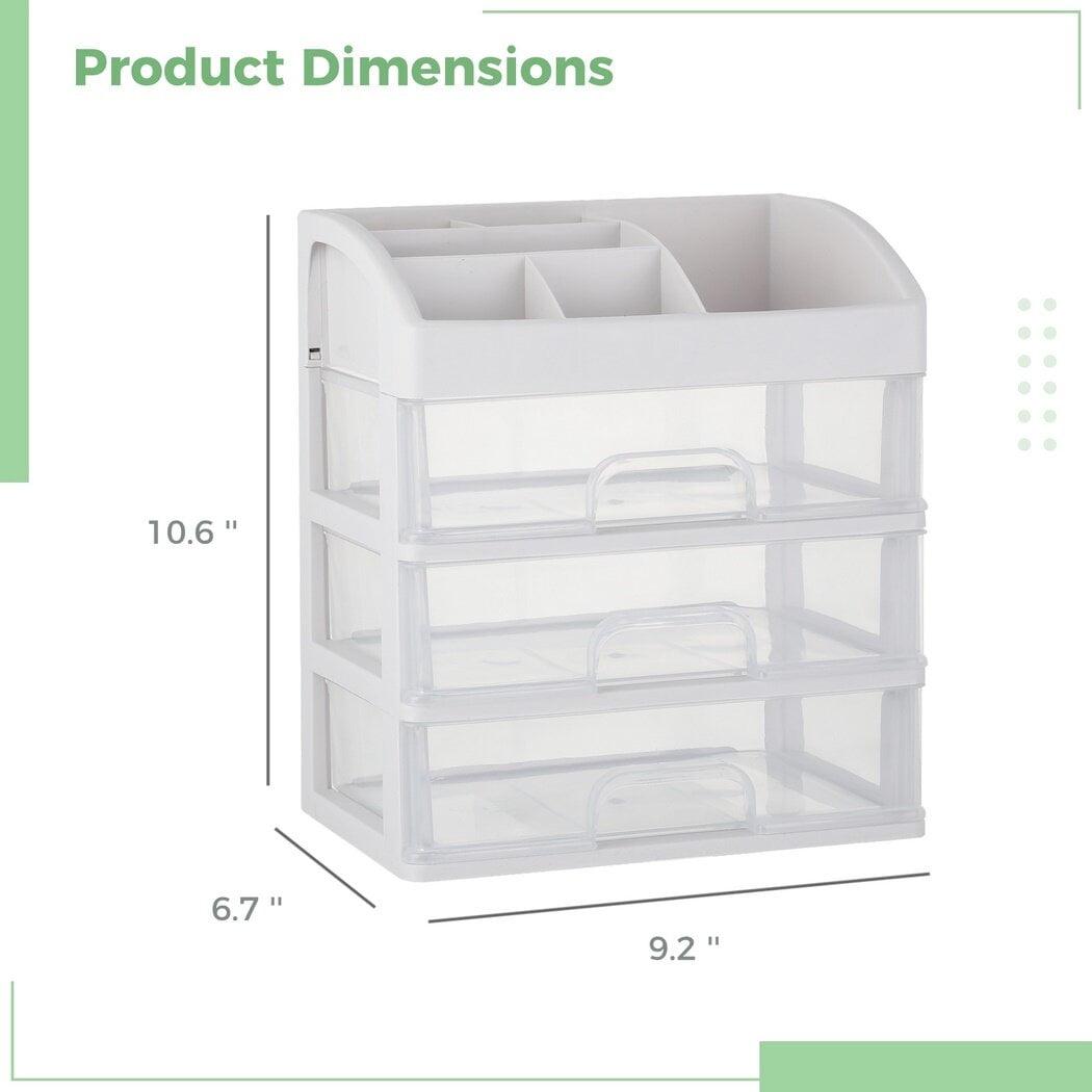 Cosmetic Organizer, Makeup Storage Box with 3 Clear Drawers, Skincare Product Organizer for Vanity, Dresser, Bedroom, Bathroom - Image 5