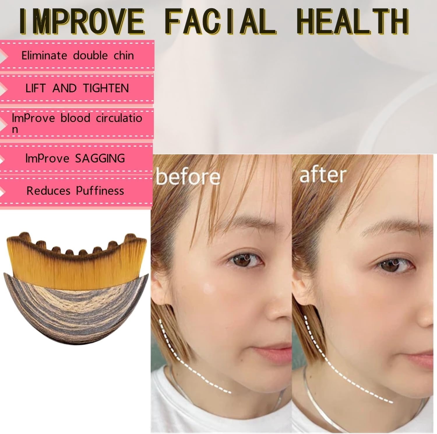 for Drainage - Soft Bristle Facial to Reduce Puffiness, Define Jawline, Tension - Image 2