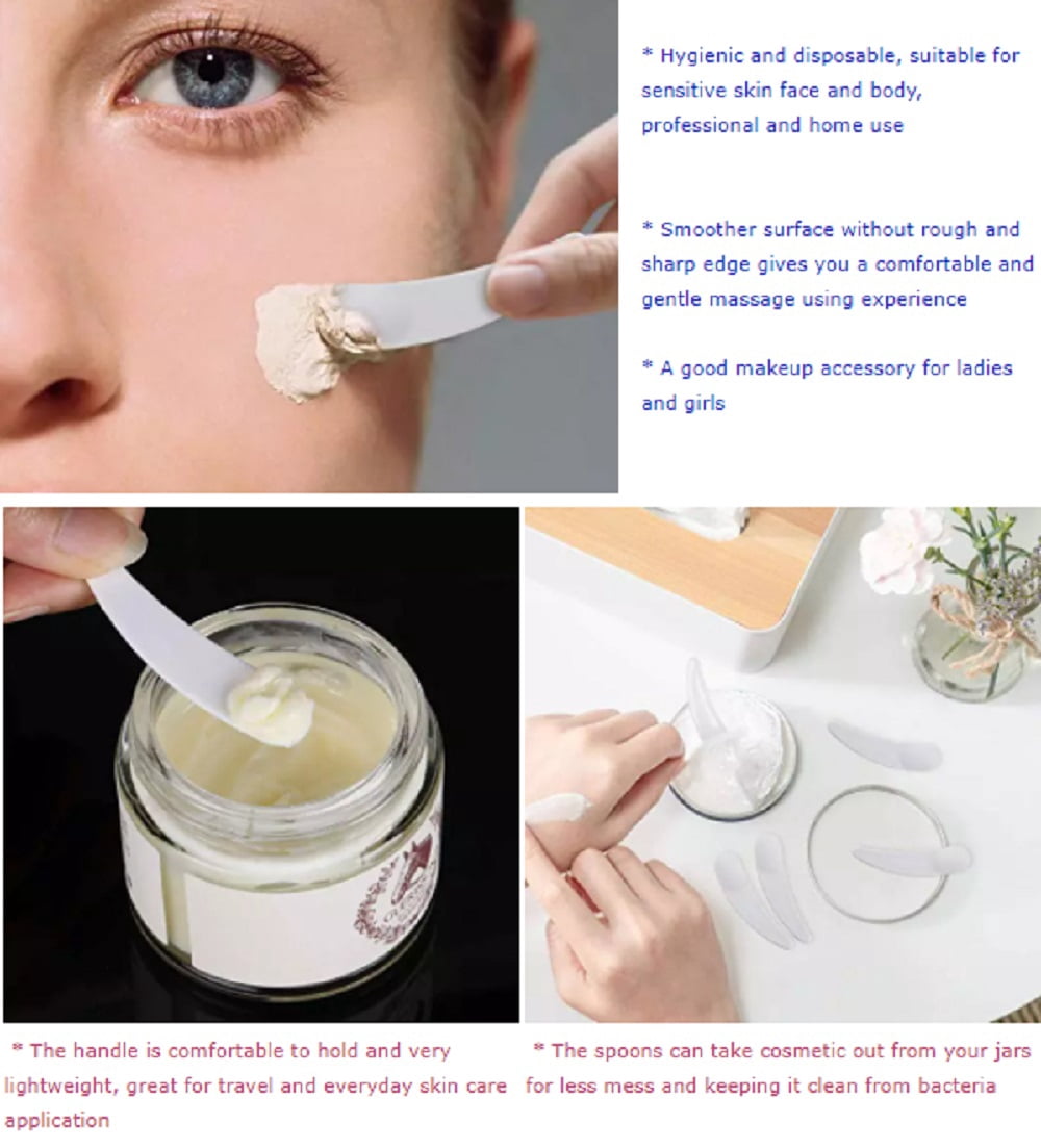100-Pack Mini Makeup Mask Spatulas Disposable Curved Cosmetic Scoops for Hygienic Application of Facial Creams, Masks... - Image 3