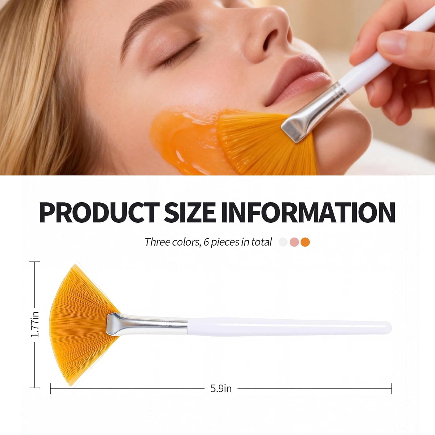 Fan Brush,Facial Brushes Esthetician,Fan Facial Mask Applicator Tools Soft Makeup Brushes Cosmetic Tools, Multipurpos... - Image 2