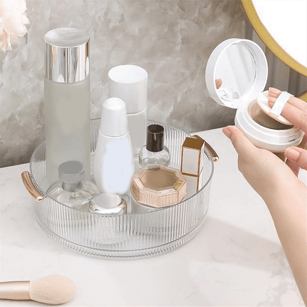 360 Rotating Makeup Organizer for Vanity,Revolving Perfume Skincare Organizers, Bathroom Countertop-A - Image 2